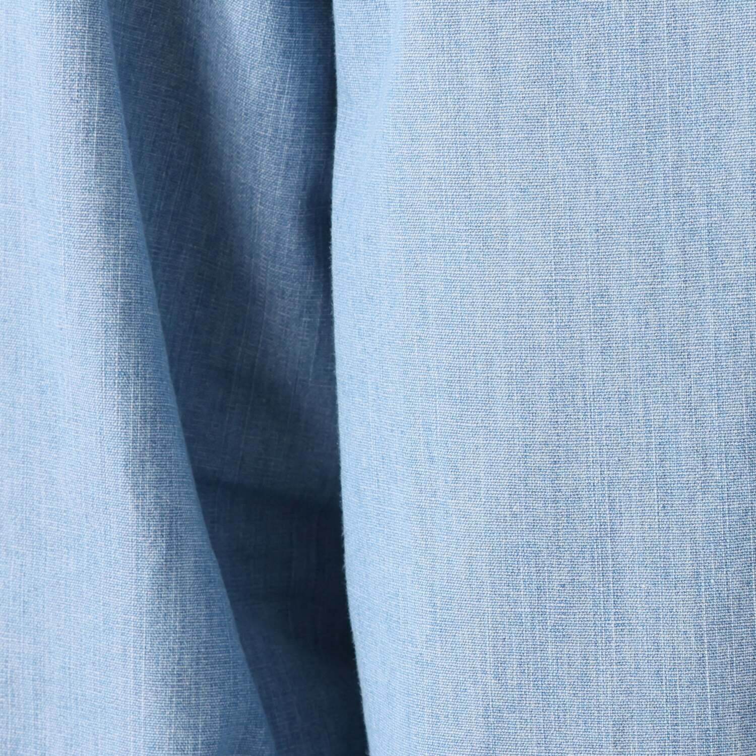 ラソエヌサーティスリー ディグリーズ 肌触りと通気性が良い ナチュラルな風合い 襟のワンポイントロゴ シャンブレーデニムシャツ