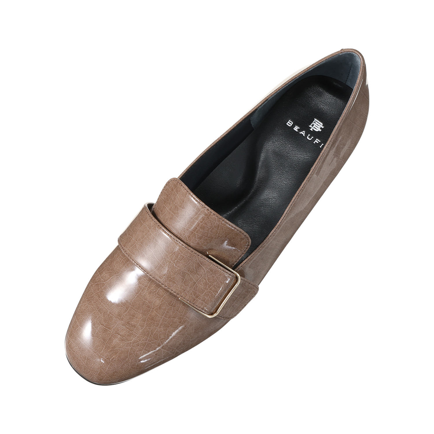 ビューフィット 日本製 艶やかエナメル ゆったりやさしい３Ｅ 軽やかマニッシュ オールウェザー カッターシューズ