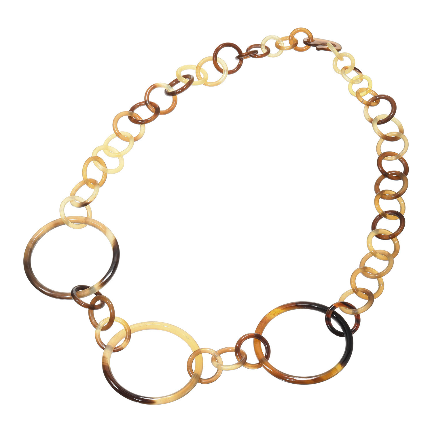 ミル・レーヴ 水牛 サークルデザイン ボリューム ロングネックレス