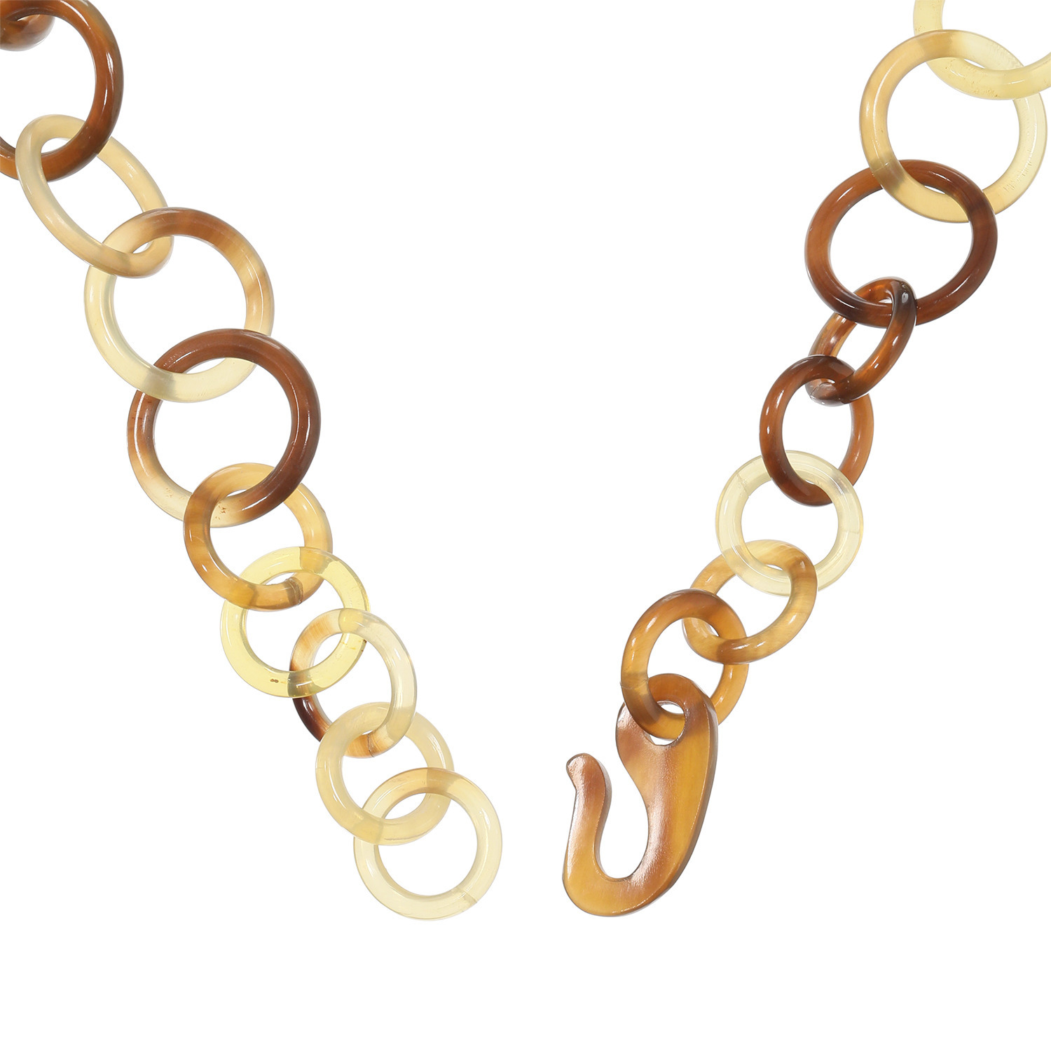 ミル・レーヴ 水牛 サークルデザイン ボリューム ロングネックレス