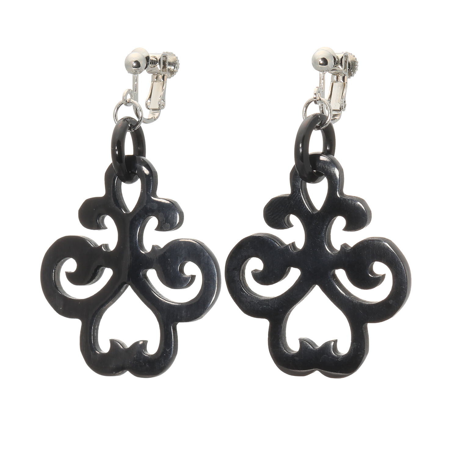 ミル・レーヴ 水牛 カッティングワーク イヤリング／ピアス