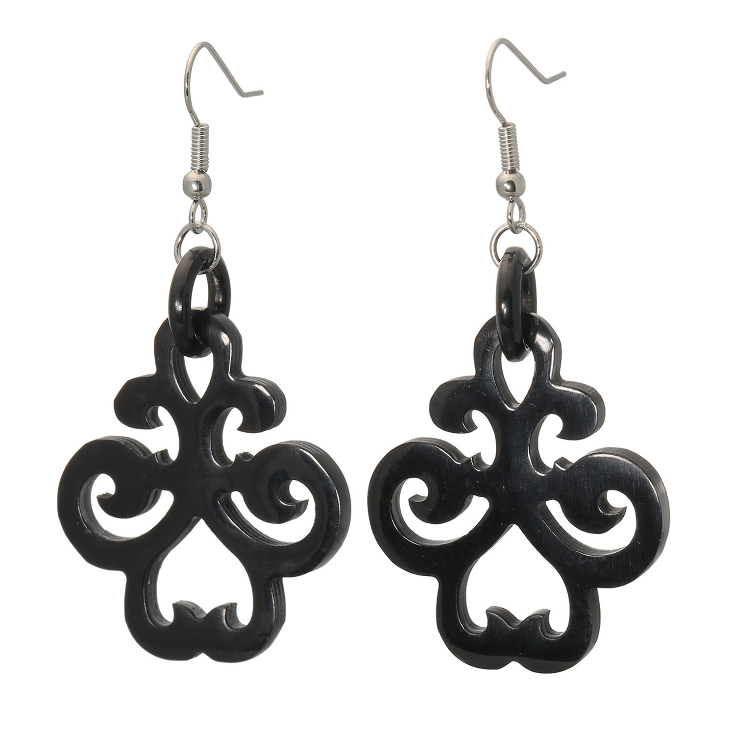 ミル・レーヴ 水牛 カッティングワーク イヤリング／ピアス