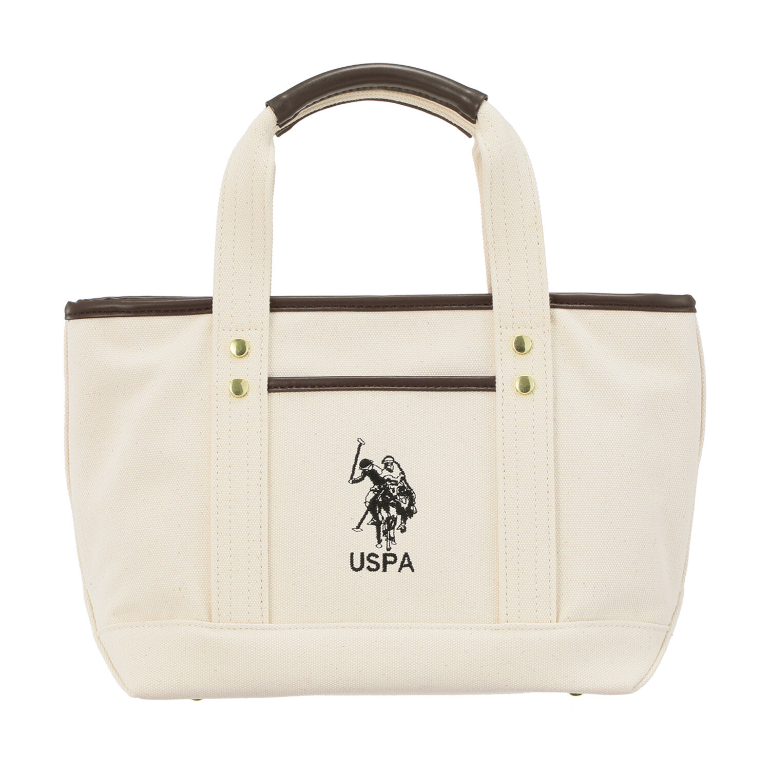 ユーエスポロ　アッスン キャンバス ロゴ＆マーク刺しゅう トートバッグ