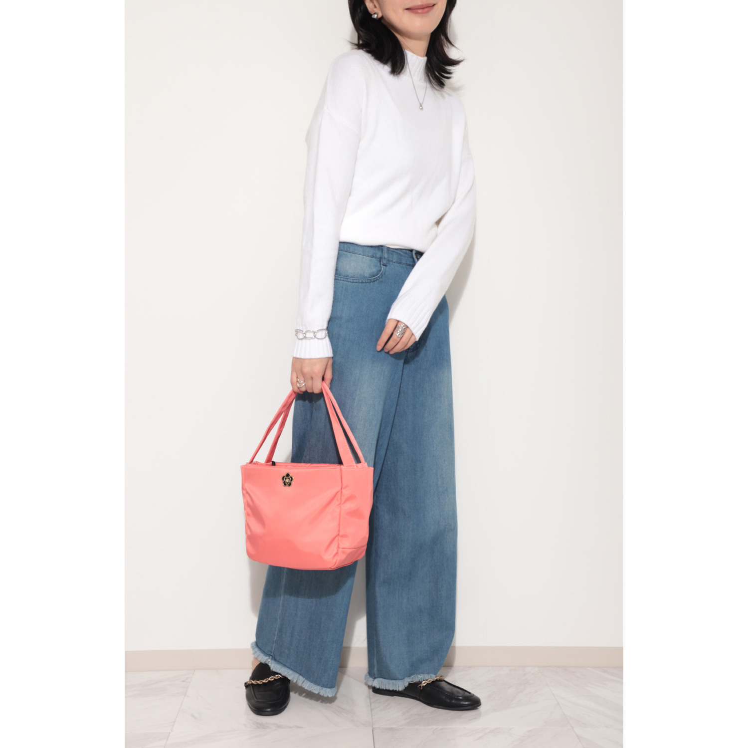 アンドカメリア 多ポケット 手提げバッグ