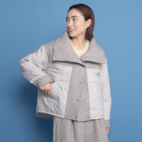 ＜ショップチャンネル＞ レア ジェム キルトコンビ デザインブルゾン