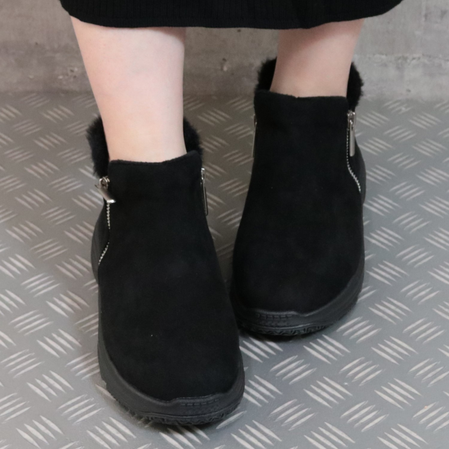 モズ 防水・はっ水 ダブルファスナー付 ショートブーツ