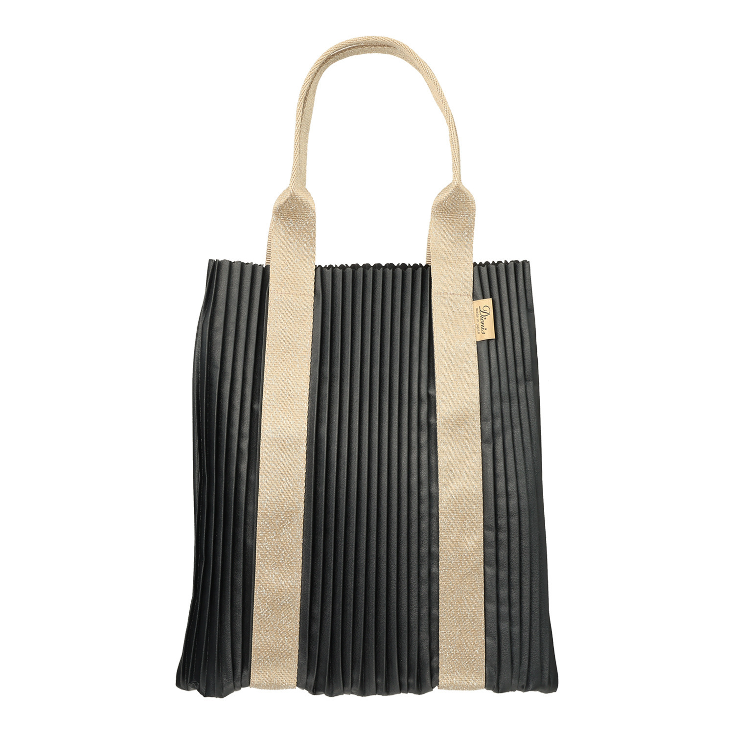 ディオニス 日本製　はっ水 スタイリッシュプリーツ シャイニーハンドル 軽量トートバッグ