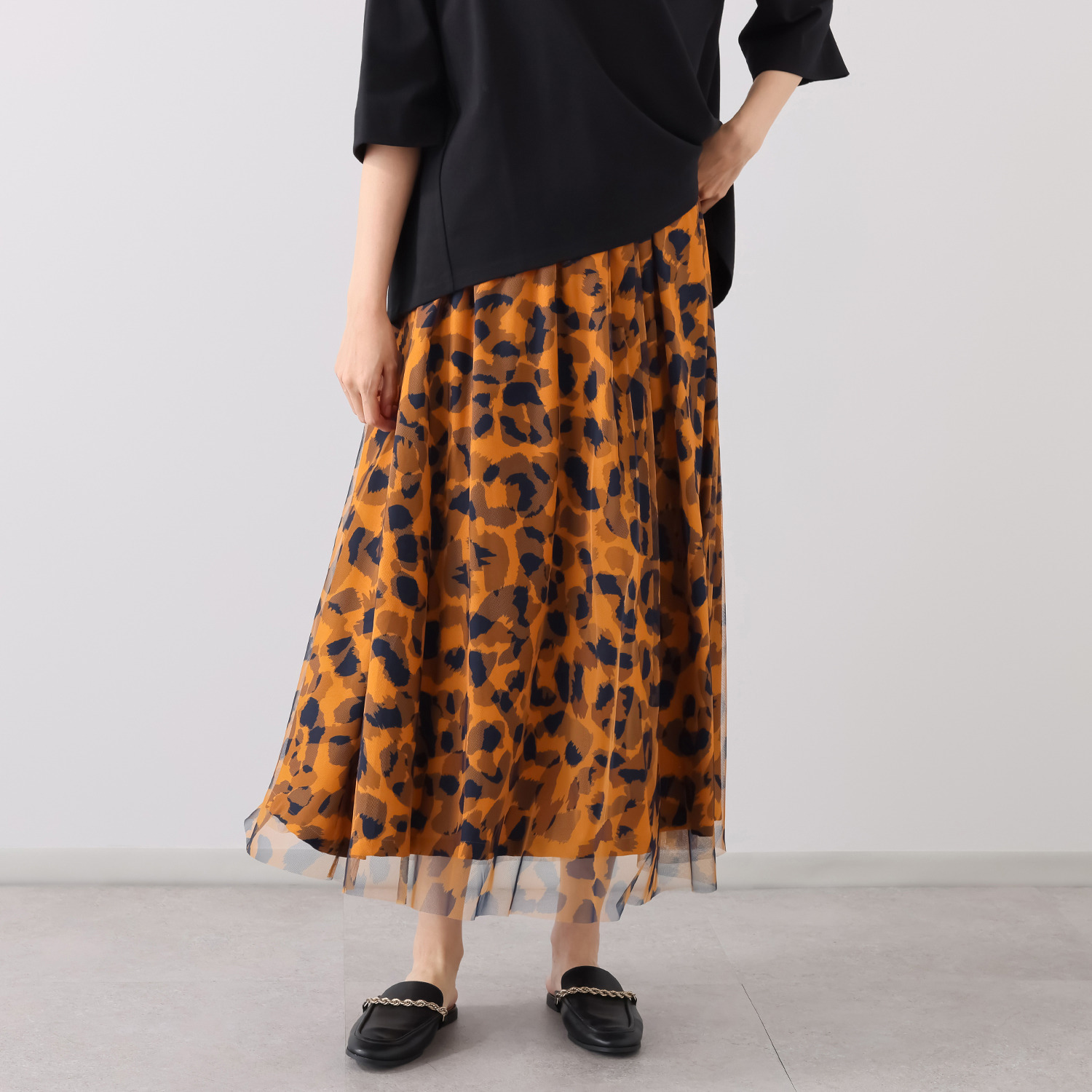 エピデミーク レオパード柄 チュールスカート