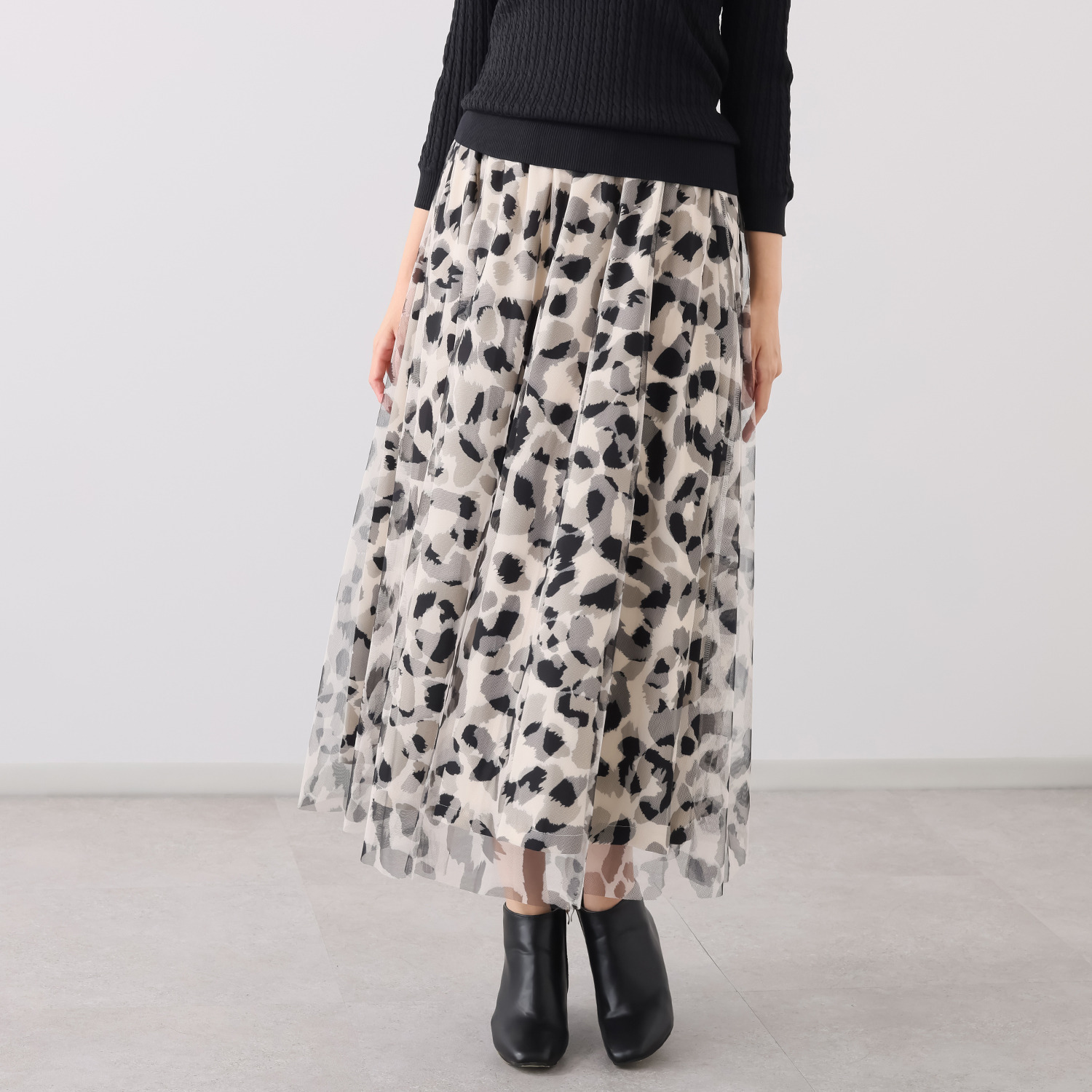エピデミーク レオパード柄 チュールスカート