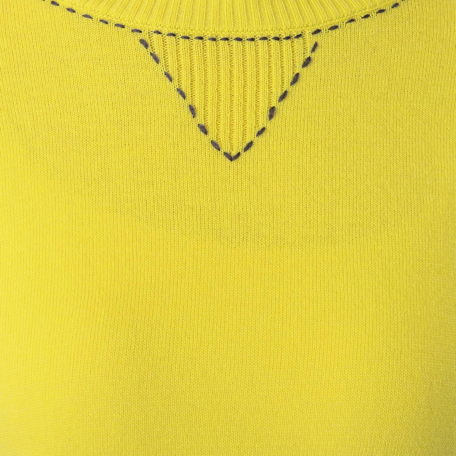 シャビージェンティール 襟元ハンドステッチ ニットプルオーバー