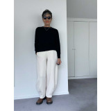 シャビージェンティール 襟元ハンドステッチ ニットプルオーバー