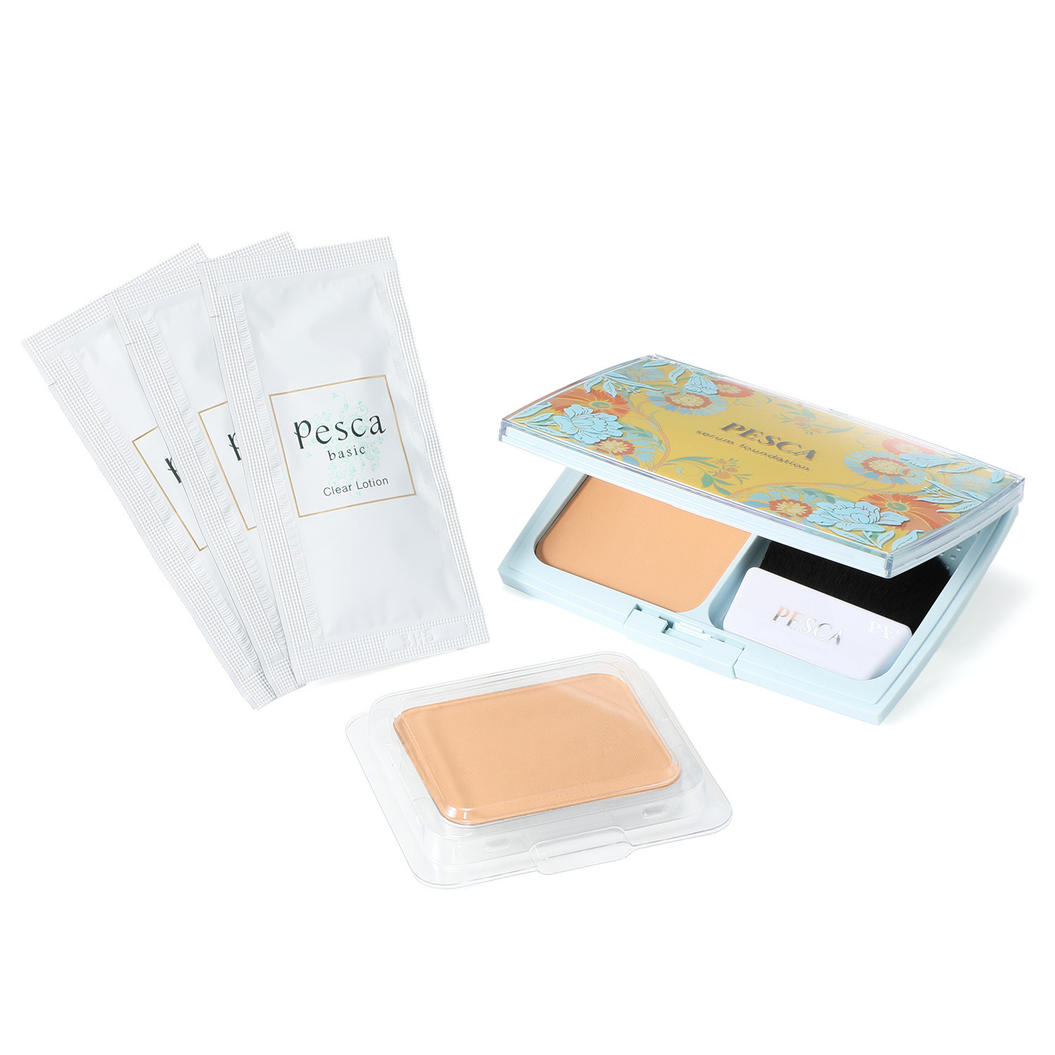 ペスカ サロン級の美白ケア 透明感のあるツヤ肌を演出 １品７役！薬用セラム ファンデーション ２個分スペシャルセット ＜限定パッケージ＞