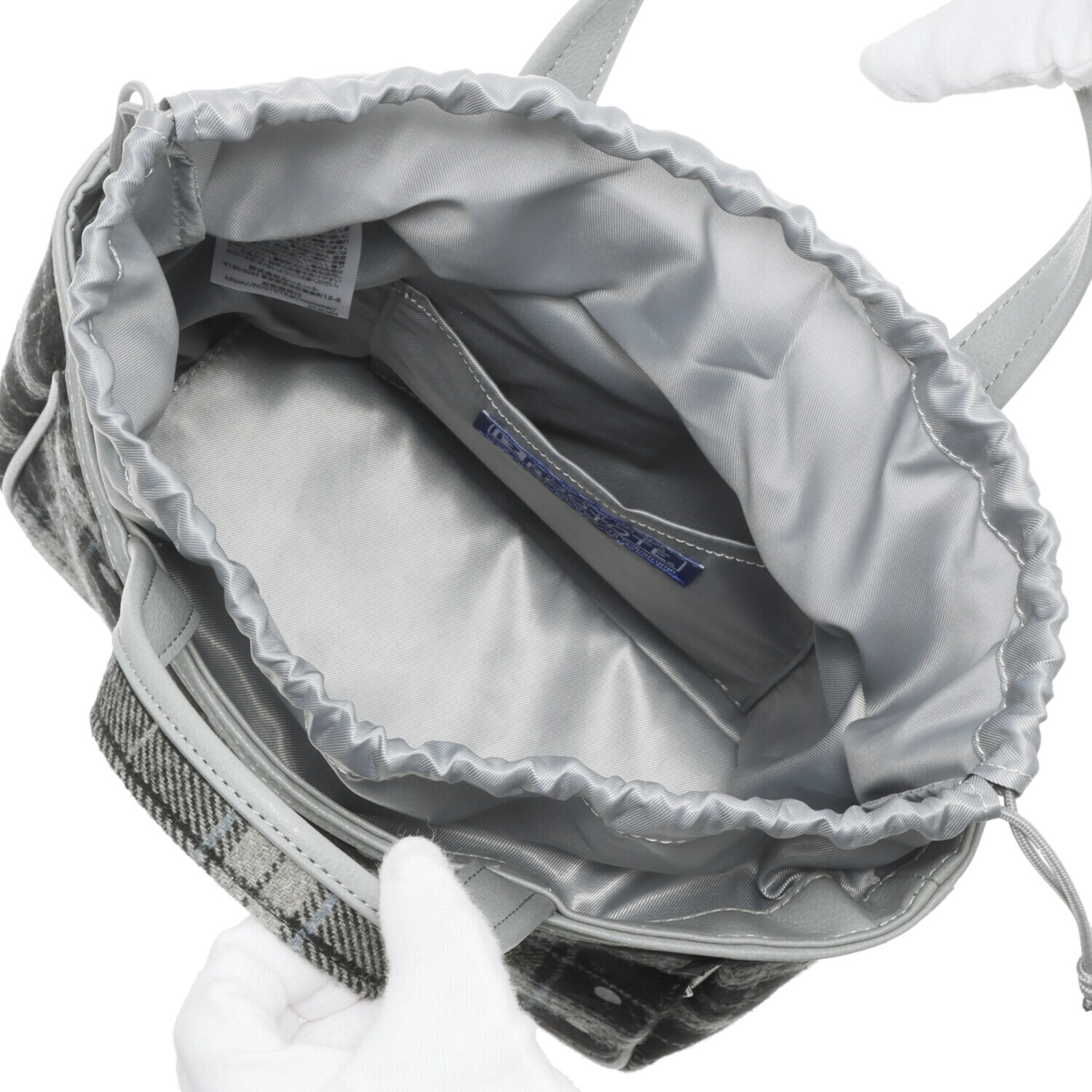 ルートート ドットチェックが 大人かわいい 巾着トートバッグ