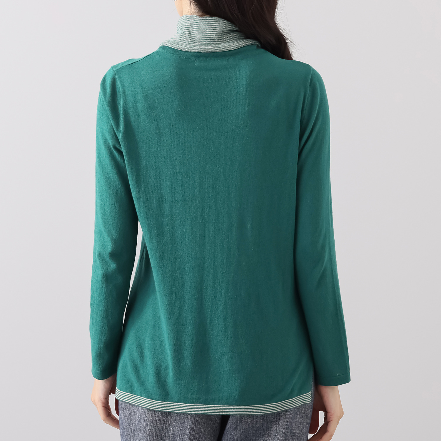 クレアデリス ふんわりマシュマロタッチ しなやかなストレッチ性 綿１００％ガーゼ タートルネック ニットプルオーバー