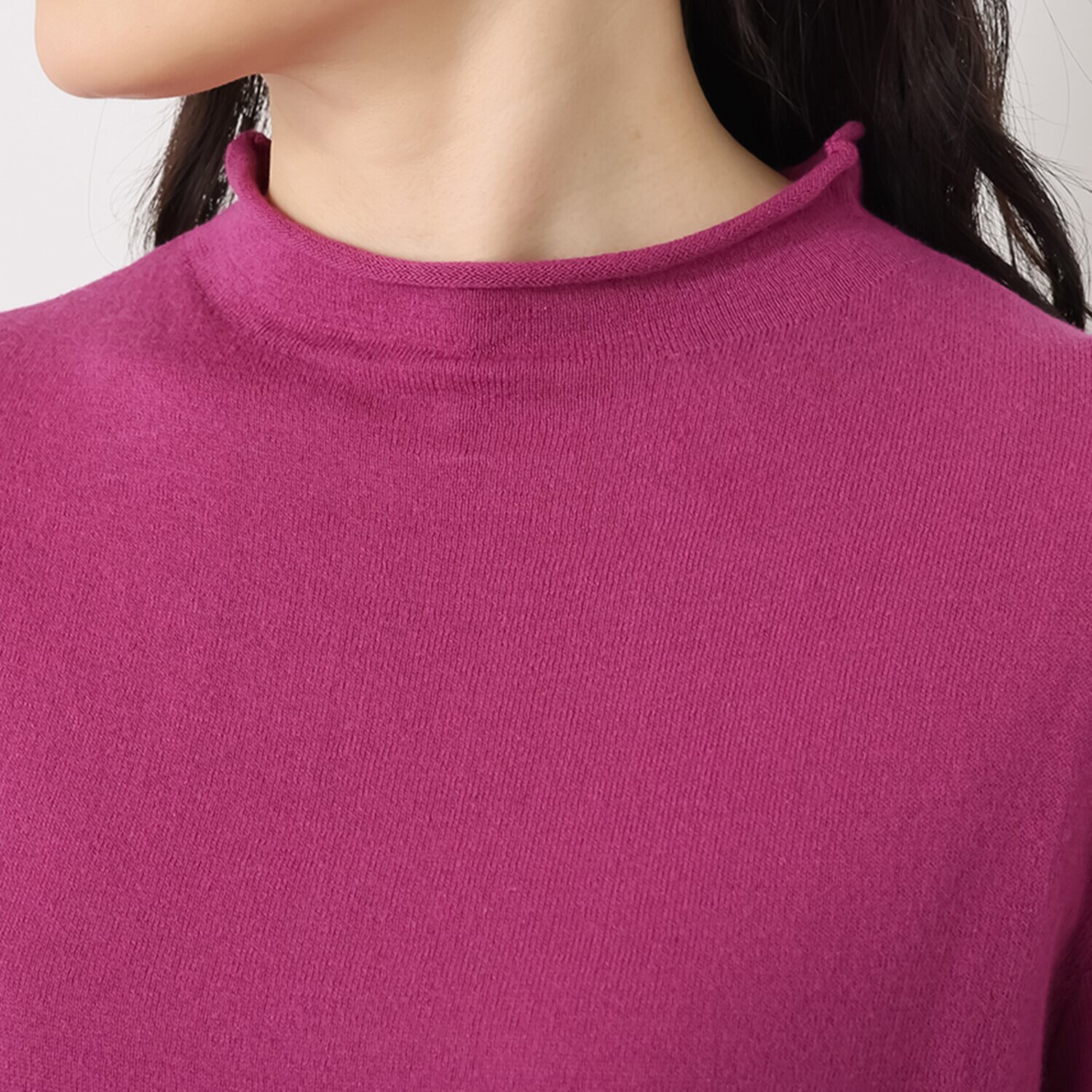 クレアデリス ふんわりマシュマロタッチ しなやかなストレッチ性 綿１００％ガーゼ ボトルネック ニットプルオーバー