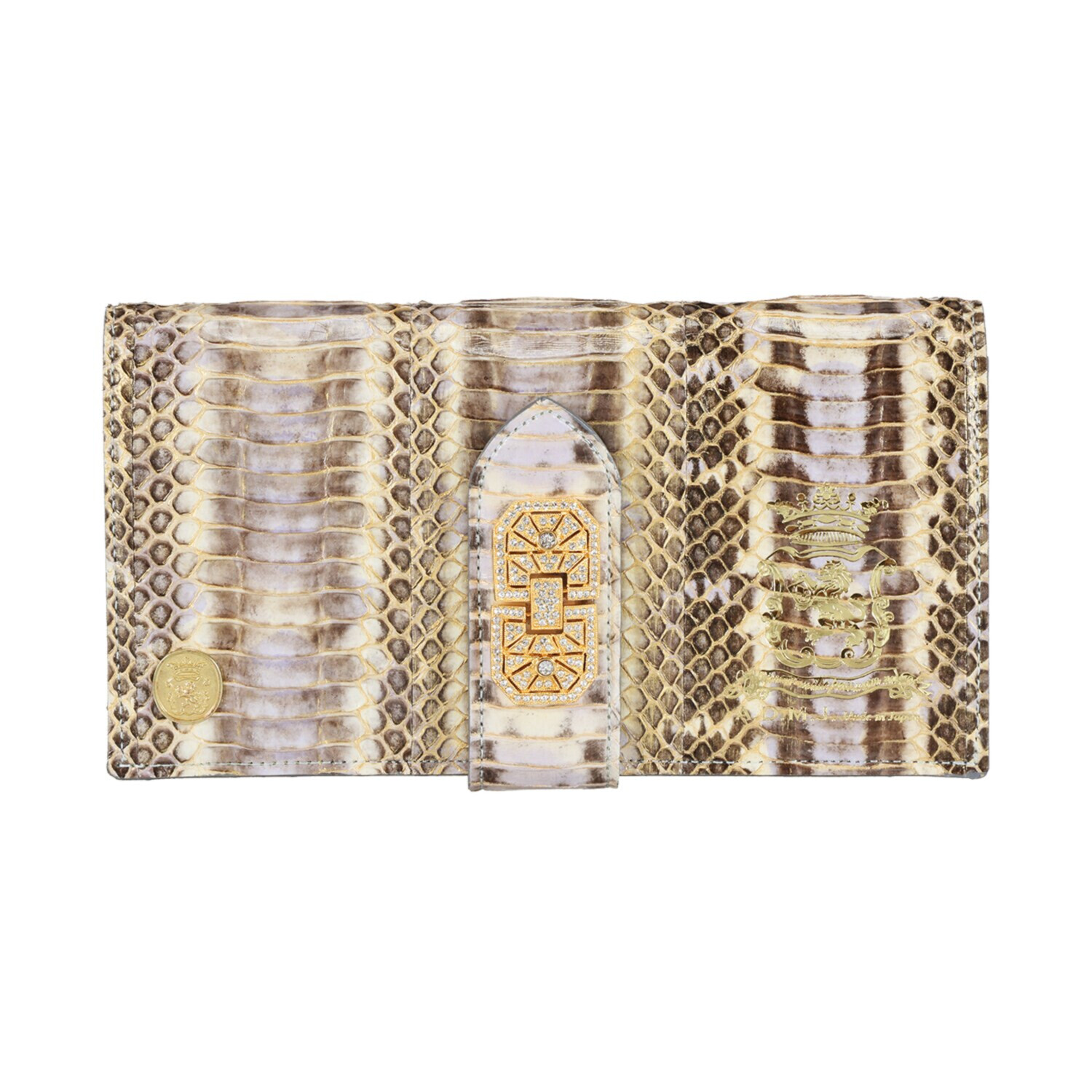 エーディーエムジェイ スネークレザー アールデコモティーフ ウォレット