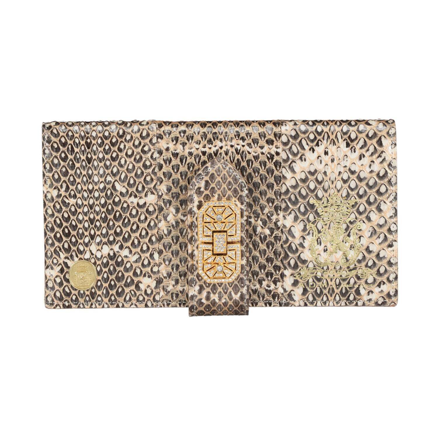エーディーエムジェイ スネークレザー アールデコモティーフ ウォレット