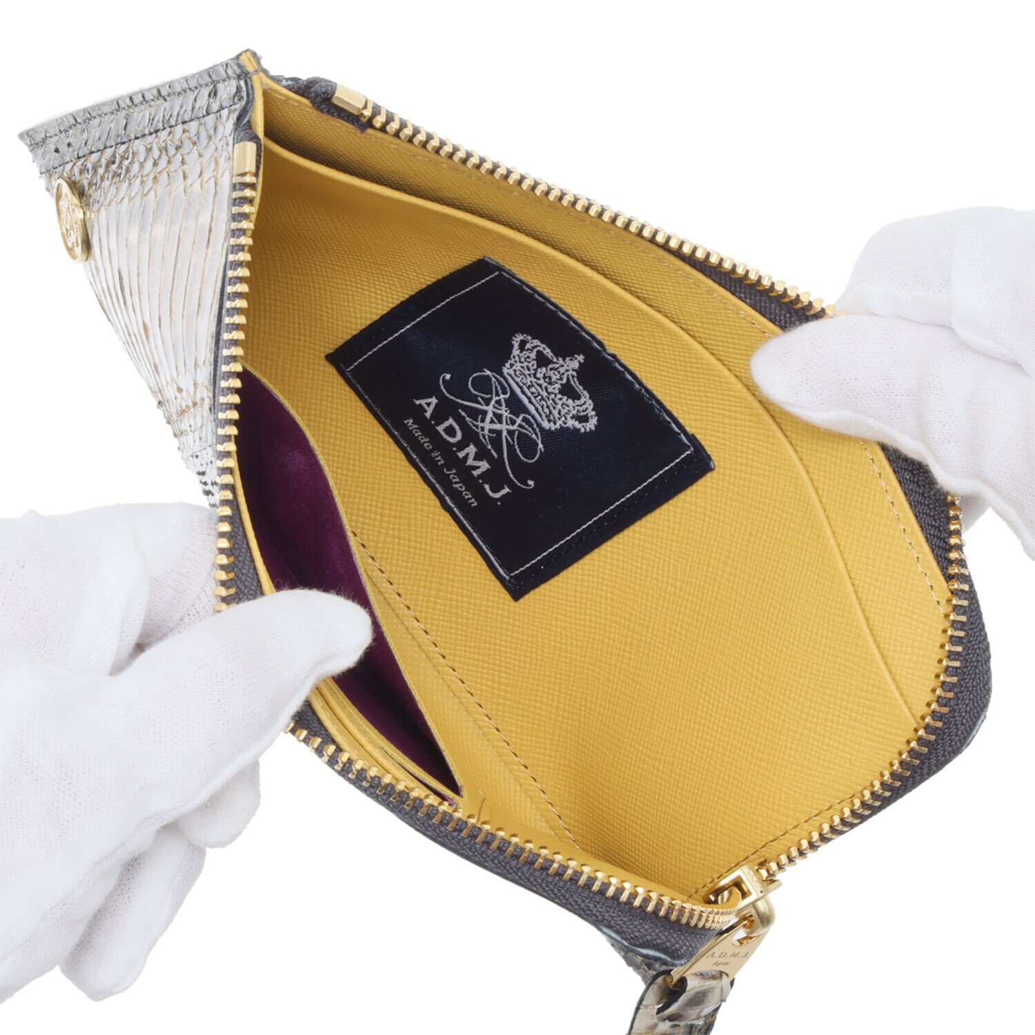 エーディーエムジェイ スネークレザー オーガナイザーパース