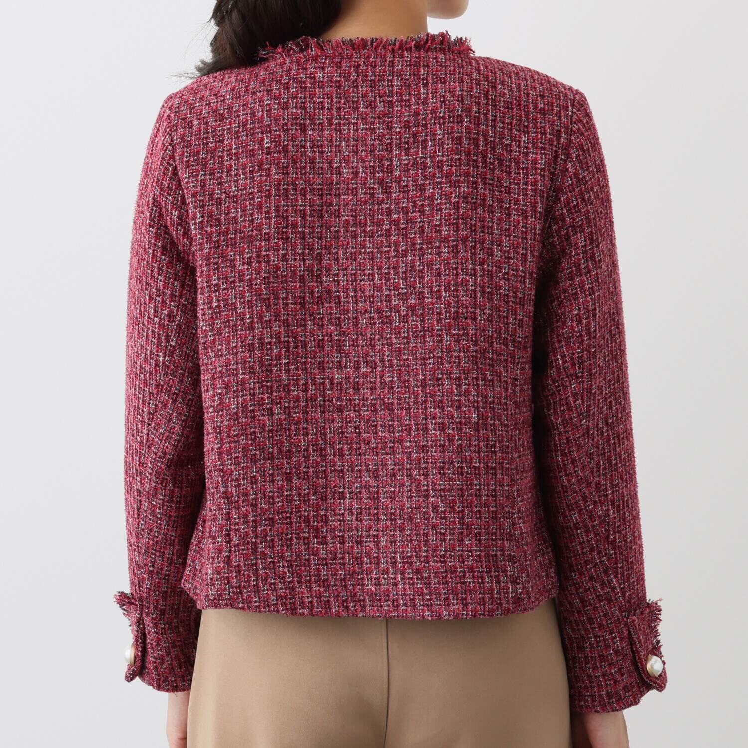 ボン・サンス フリンジ ツイードジャケット