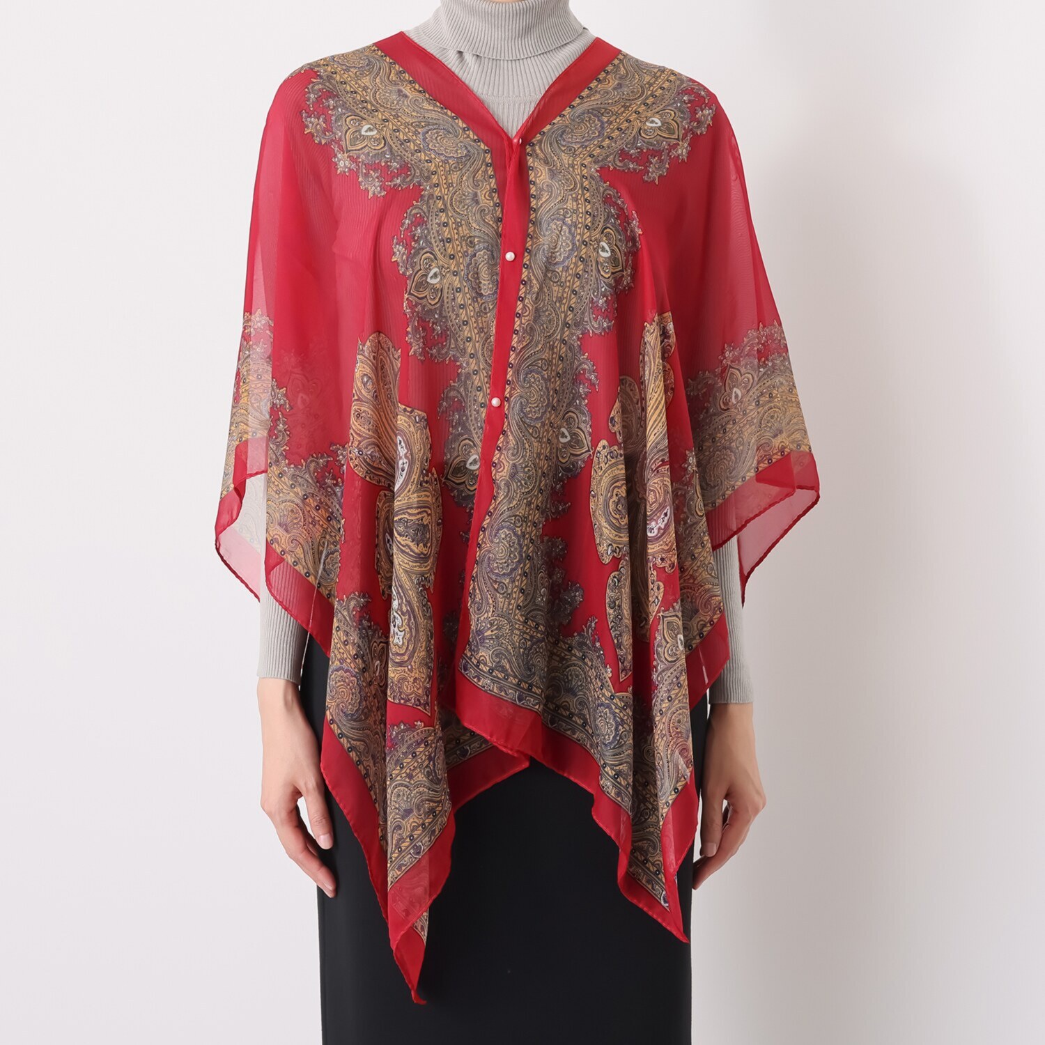 モノカフェ １枚で 着る・羽織る・巻く ３ＷＡＹエレガント ジレ＆ストール ２色セット