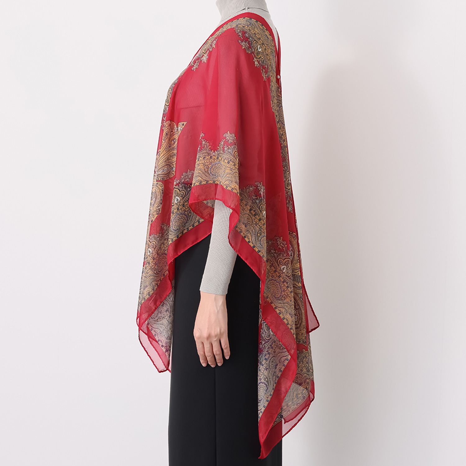 モノカフェ １枚で 着る・羽織る・巻く ３ＷＡＹエレガント ジレ＆ストール ２色セット