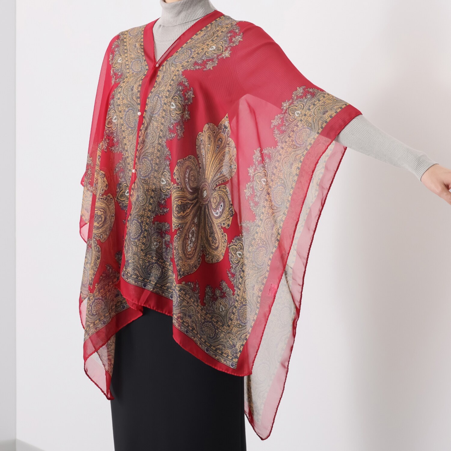 モノカフェ １枚で 着る・羽織る・巻く ３ＷＡＹエレガント ジレ＆ストール ２色セット