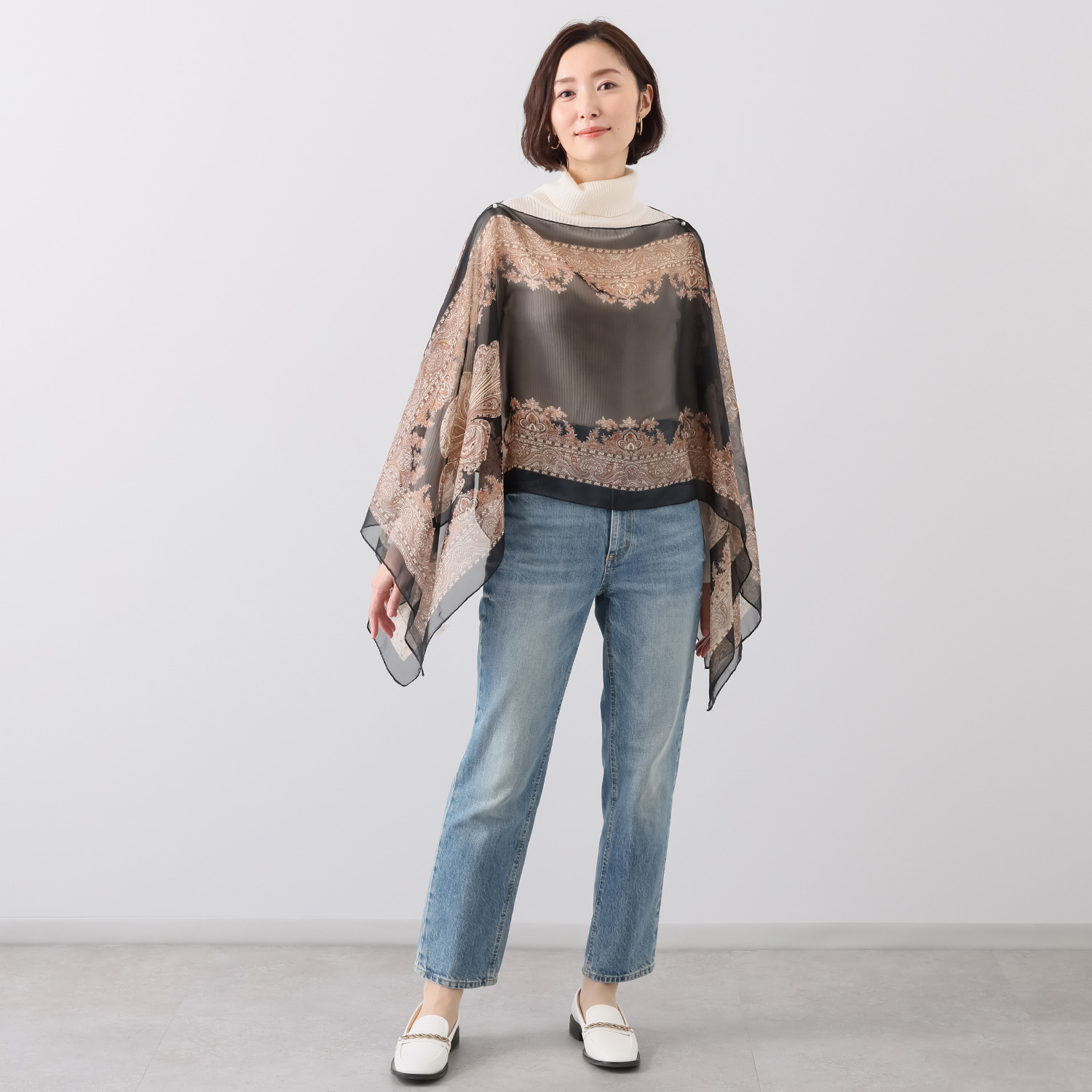 モノカフェ １枚で 着る・羽織る・巻く ３ＷＡＹエレガント ジレ＆ストール ２色セット