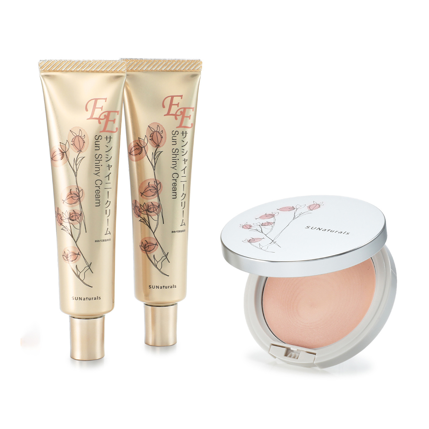 サンナチュラルズ ＵＶカット・化粧下地・ 保湿クリーム・ 色調補整の４役！ サンシャイニー ＥＥクリーム ２本特別セット
