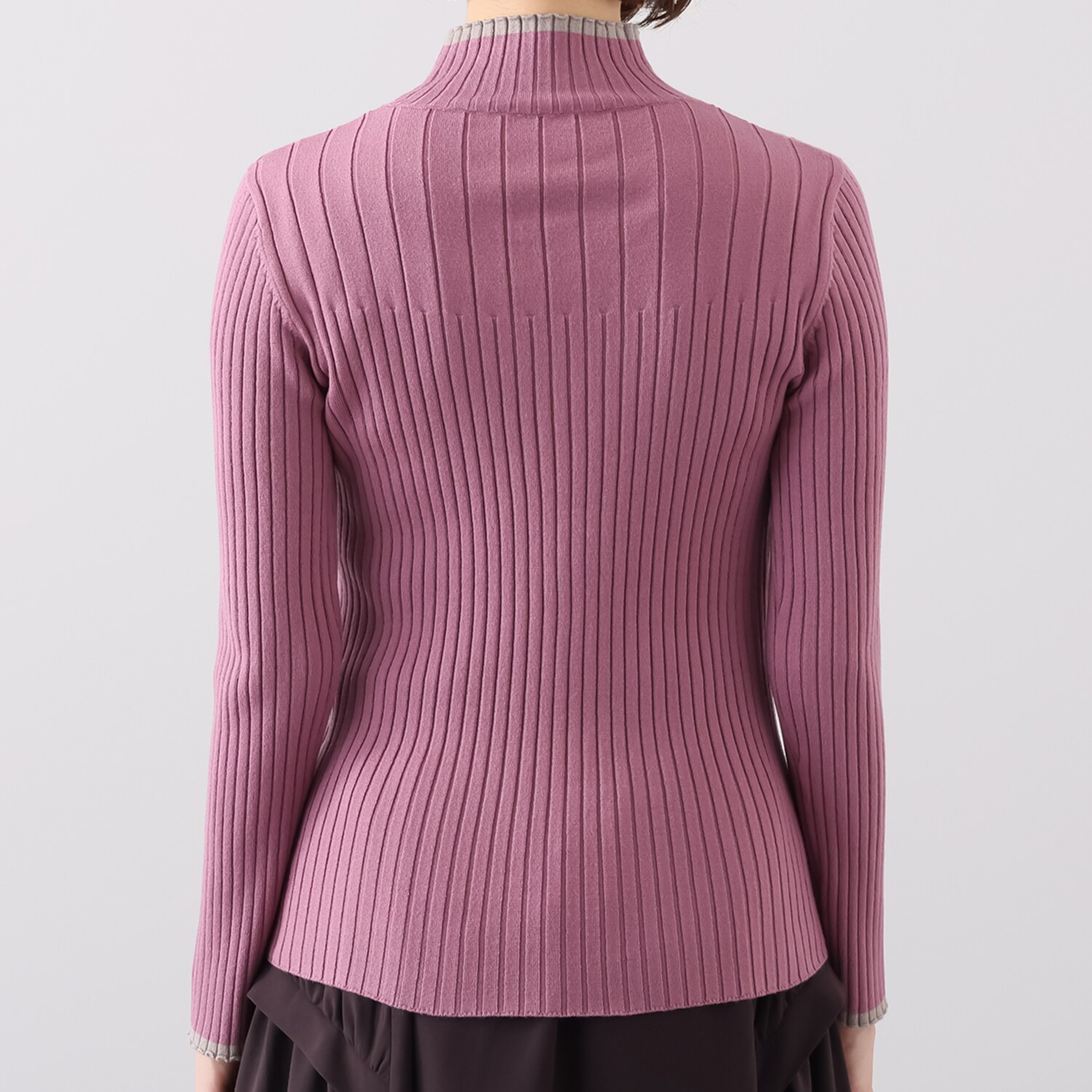 ラヴィーコンフォート 吸湿発熱 フリルメロウ＆ 配色アクセント ランダムニット プルオーバー