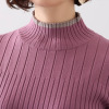 ラヴィーコンフォート 吸湿発熱 フリルメロウ＆ 配色アクセント ランダムニット プルオーバー