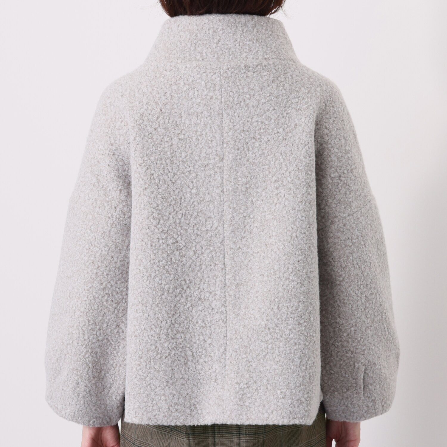 ラヴィーコンフォート エコリングウール モードなスタンドカラー＆ 袖コンシャス 憧れのジャケット