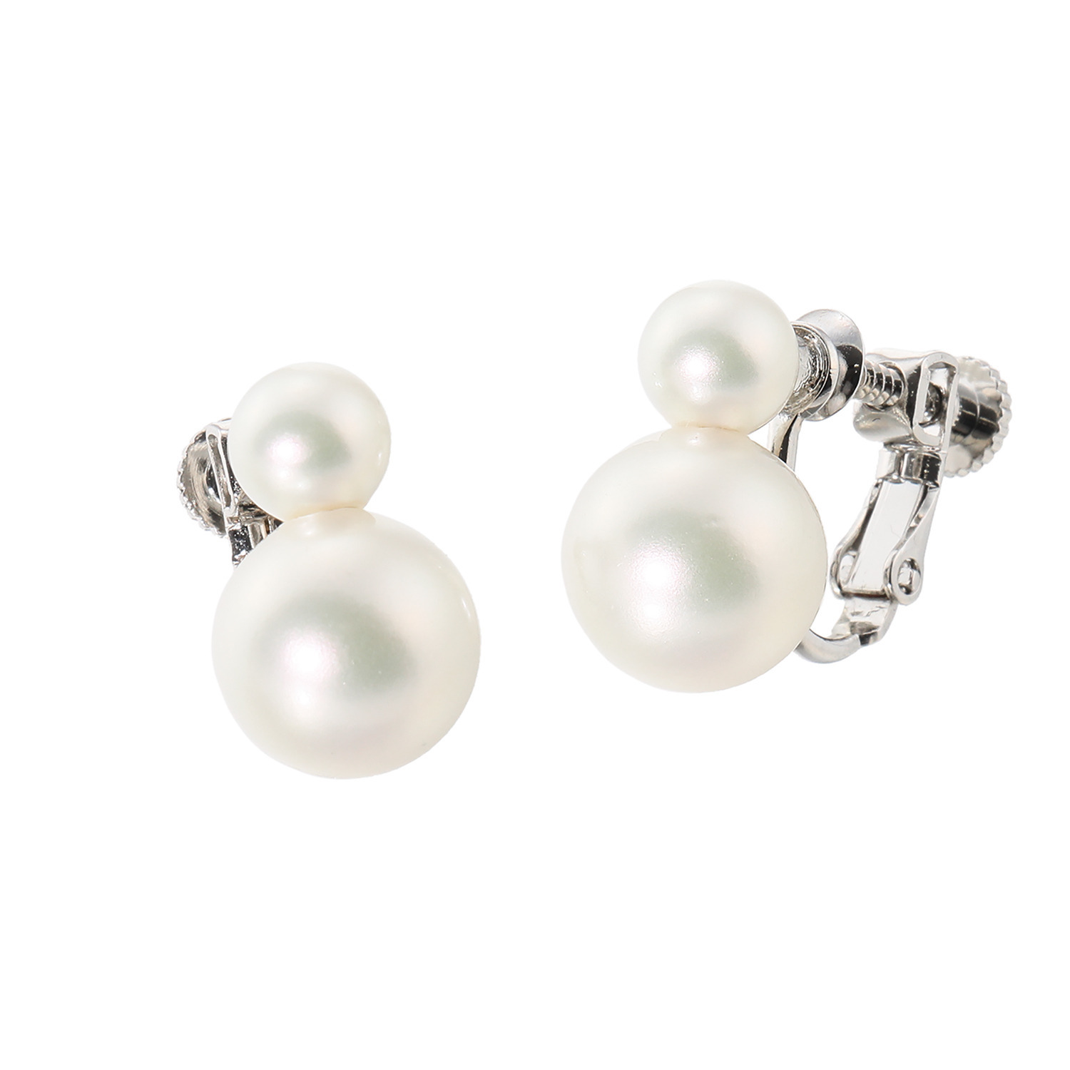 プレミアムパール 泉州の職人技 １０ｍｍＵＰ　貝パール ツインデザイン イヤリング／ピアス