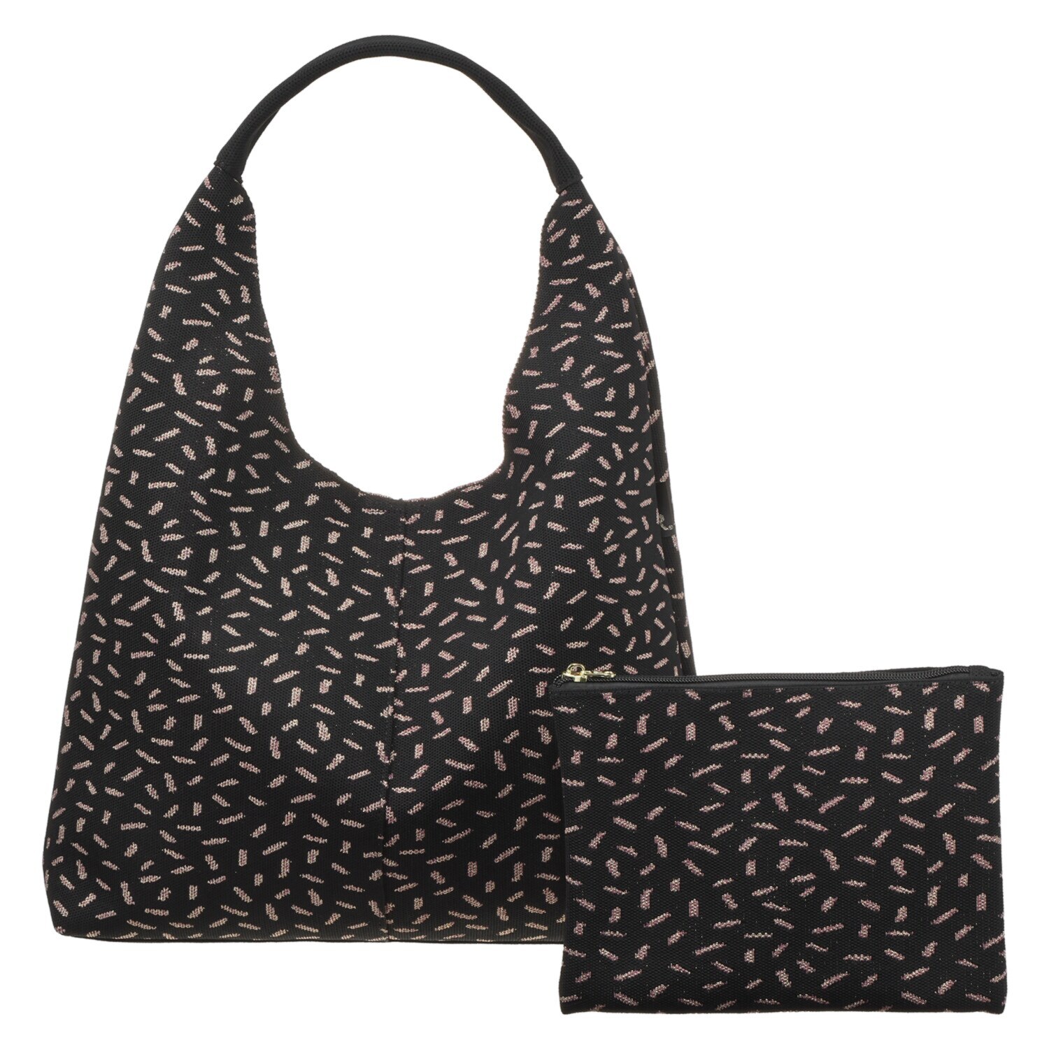 ルートート Ａ４すっぽり、肩掛けＯＫ ニット ラウンドトートバッグ ＜同柄ポーチ付＞