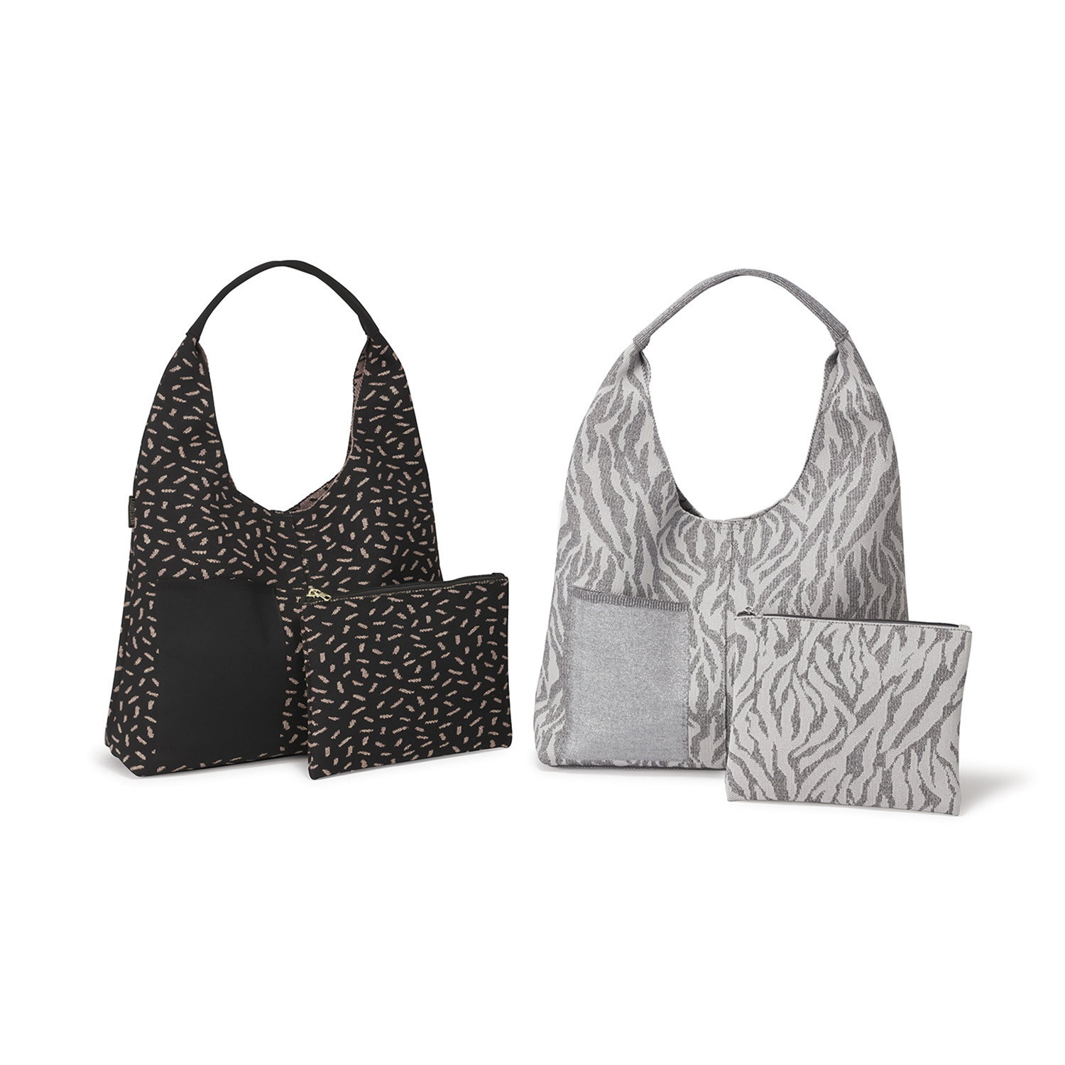 ルートート Ａ４すっぽり、肩掛けＯＫ ニット ラウンドトートバッグ ＜同柄ポーチ付＞