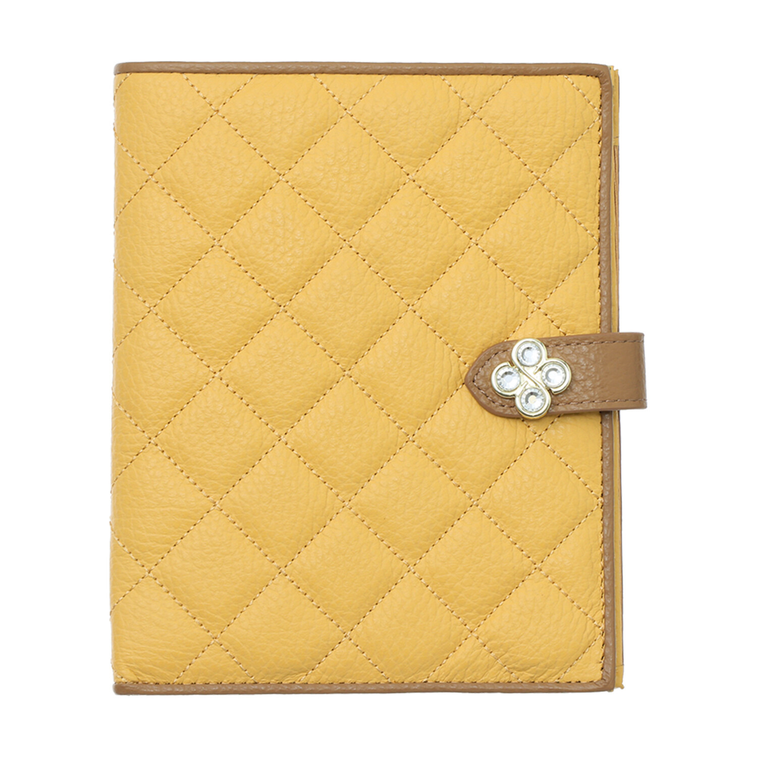 マリ・クレール イタリアンレザー お薬手帳も入る クローバーモティーフ マルチケース