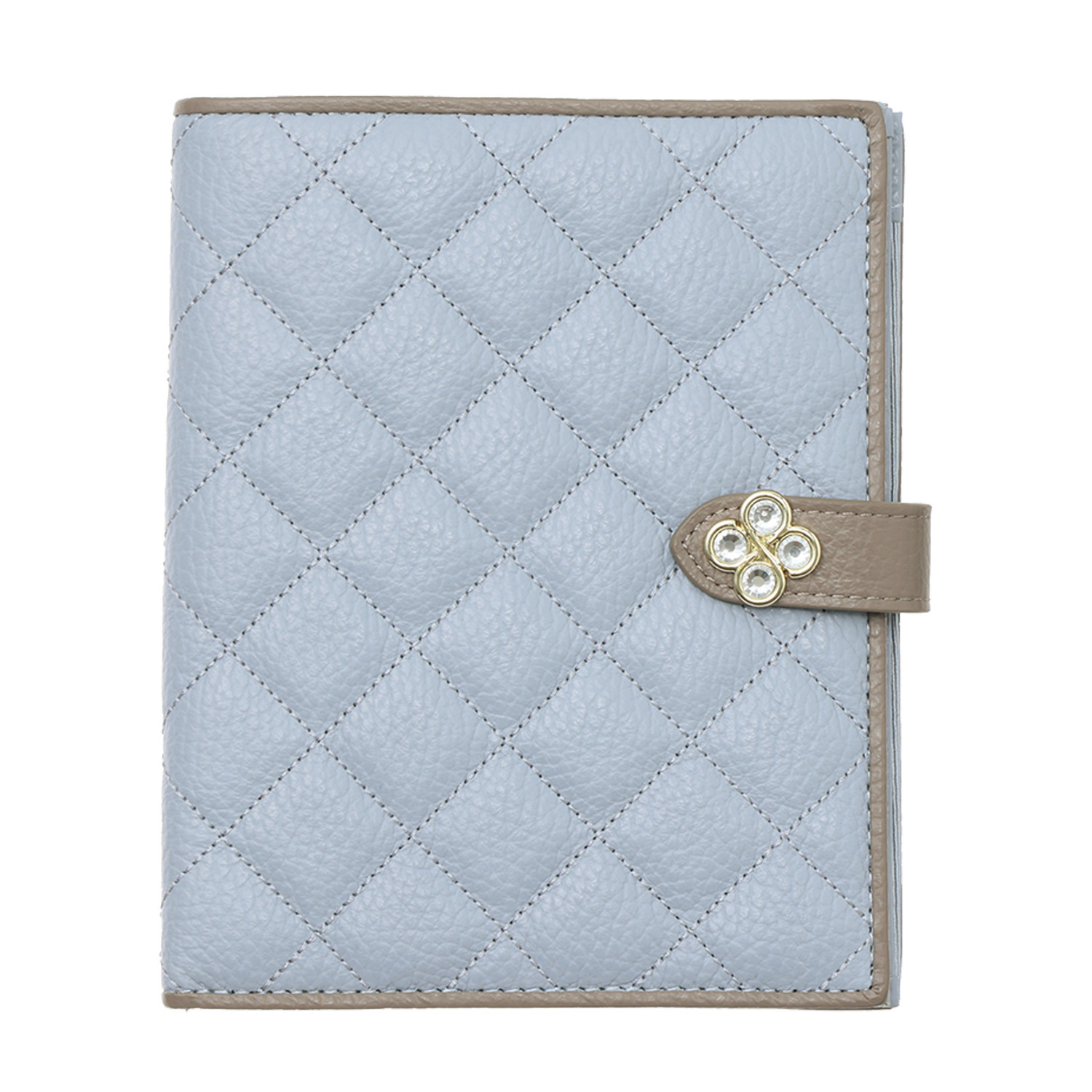 マリ・クレール イタリアンレザー お薬手帳も入る クローバーモティーフ マルチケース