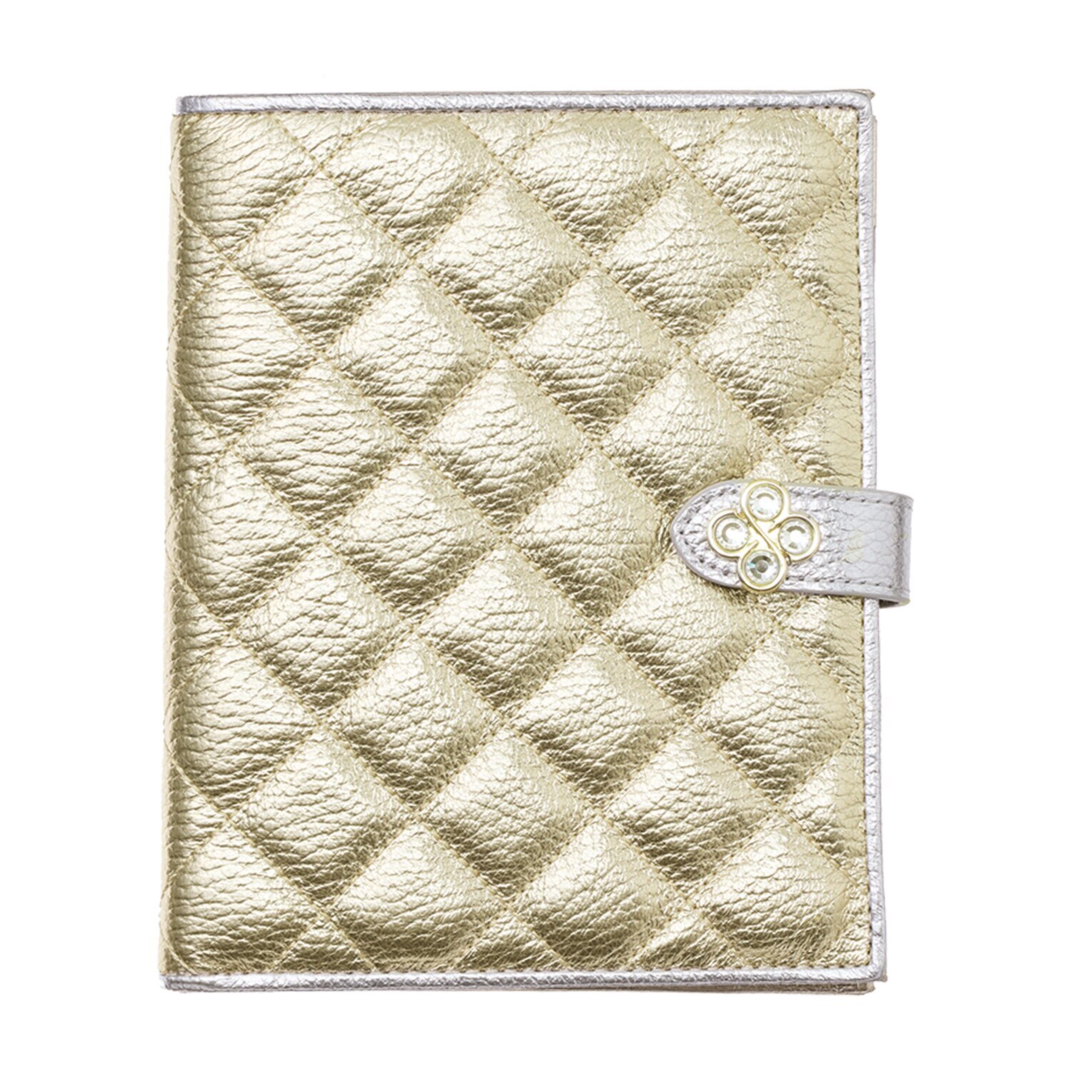 マリ・クレール イタリアンレザー お薬手帳も入る クローバーモティーフ マルチケース