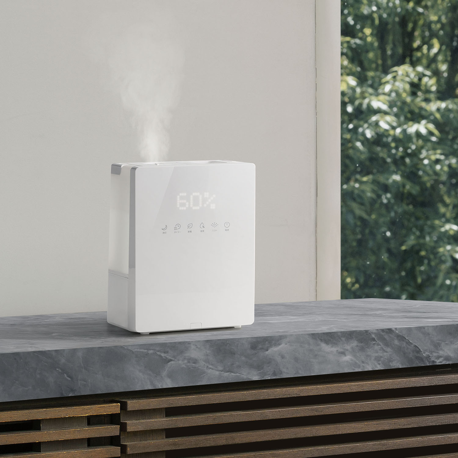 スリーアップ 上部給水式 ハイブリッド加湿器 “スクエアミスト” ＨＢ−Ｔ２４２５