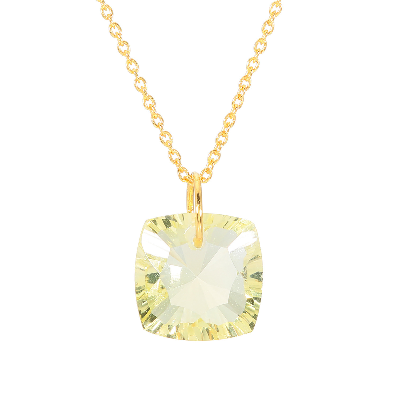 セレンディラム シルバー 透明感あふれる クッション コンケーブカット ジェムストーンペンダント