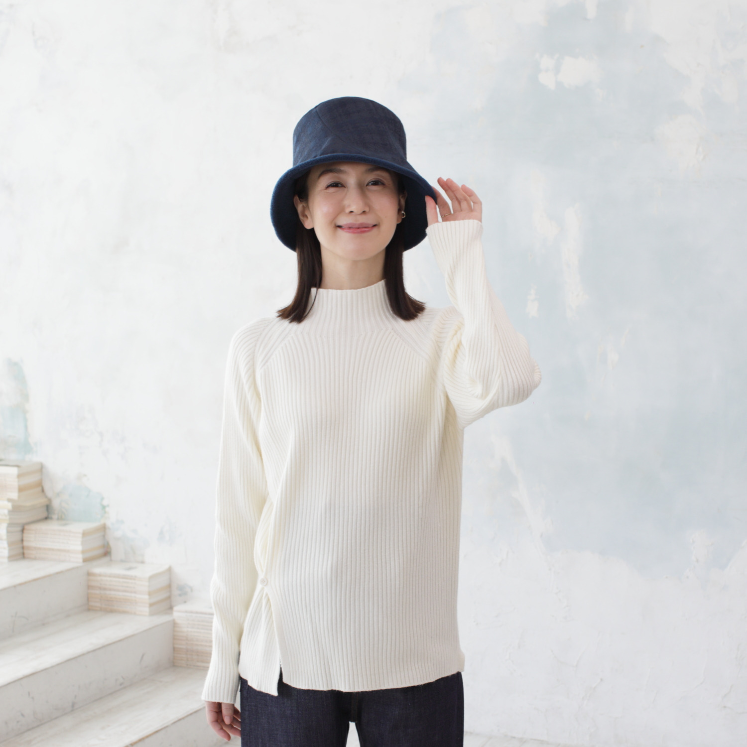 タイムクロス 日本製 ふんわり暖か リバーシブルハット