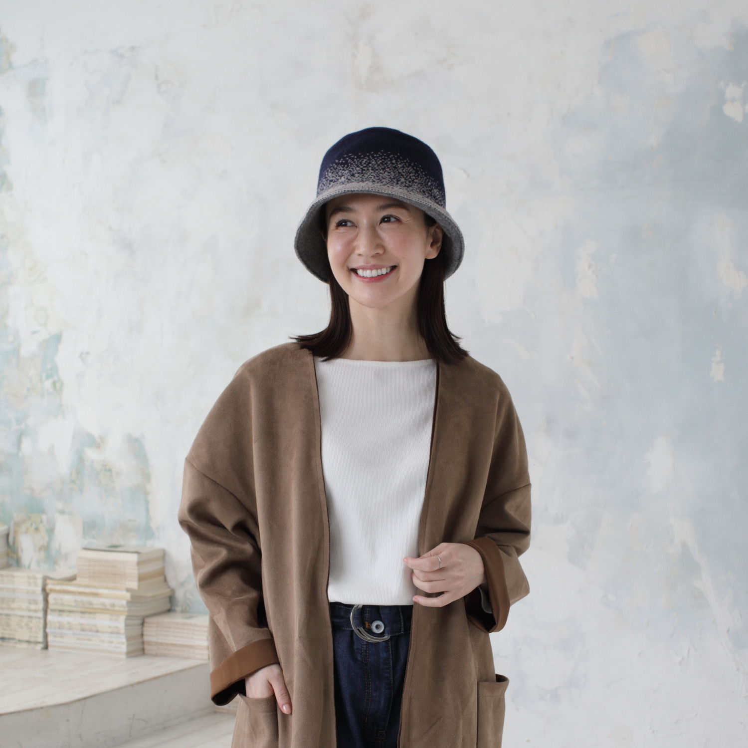 タイムクロス 日本製 グラデーション リバーシブルバスクハット