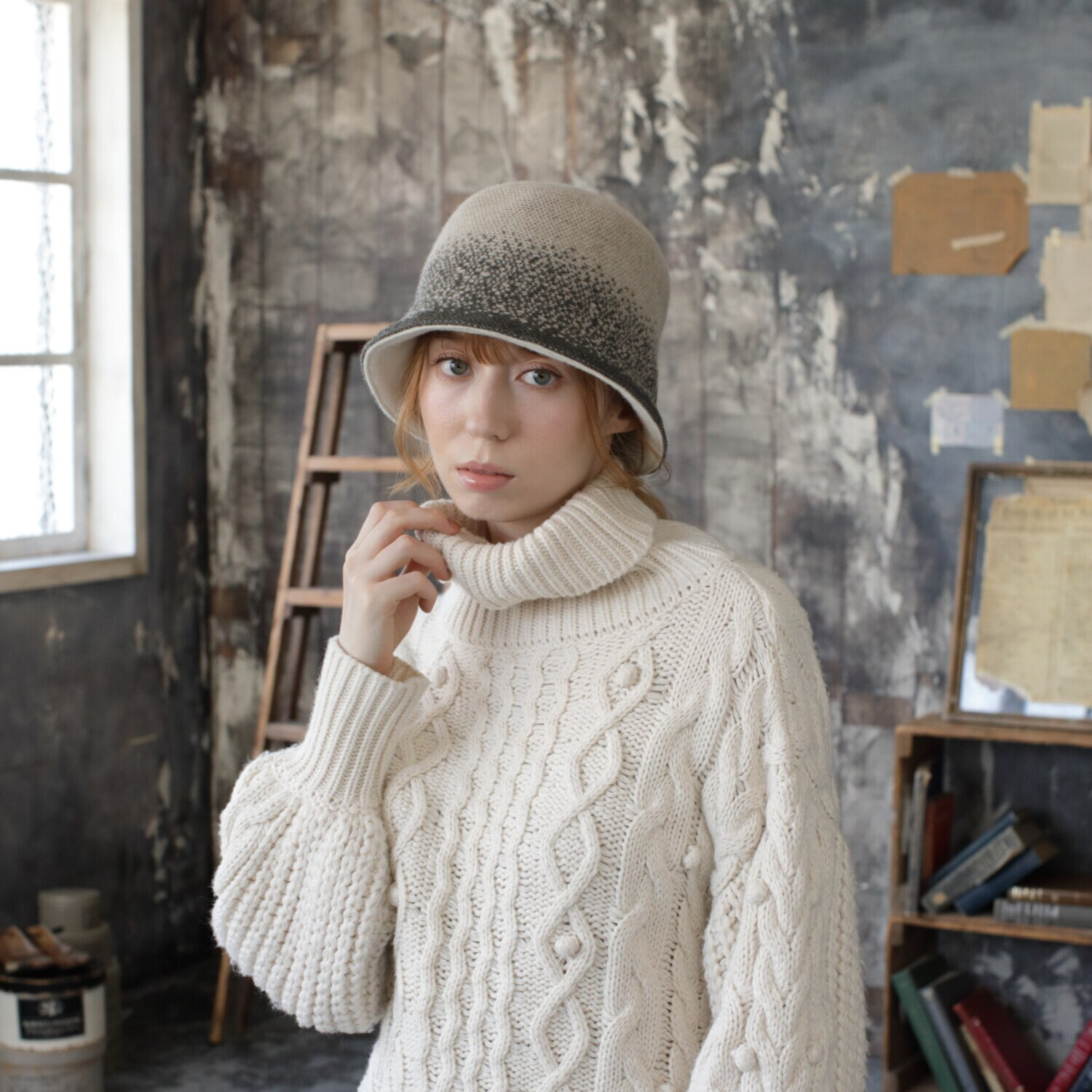 タイムクロス 日本製 グラデーション リバーシブルバスクハット