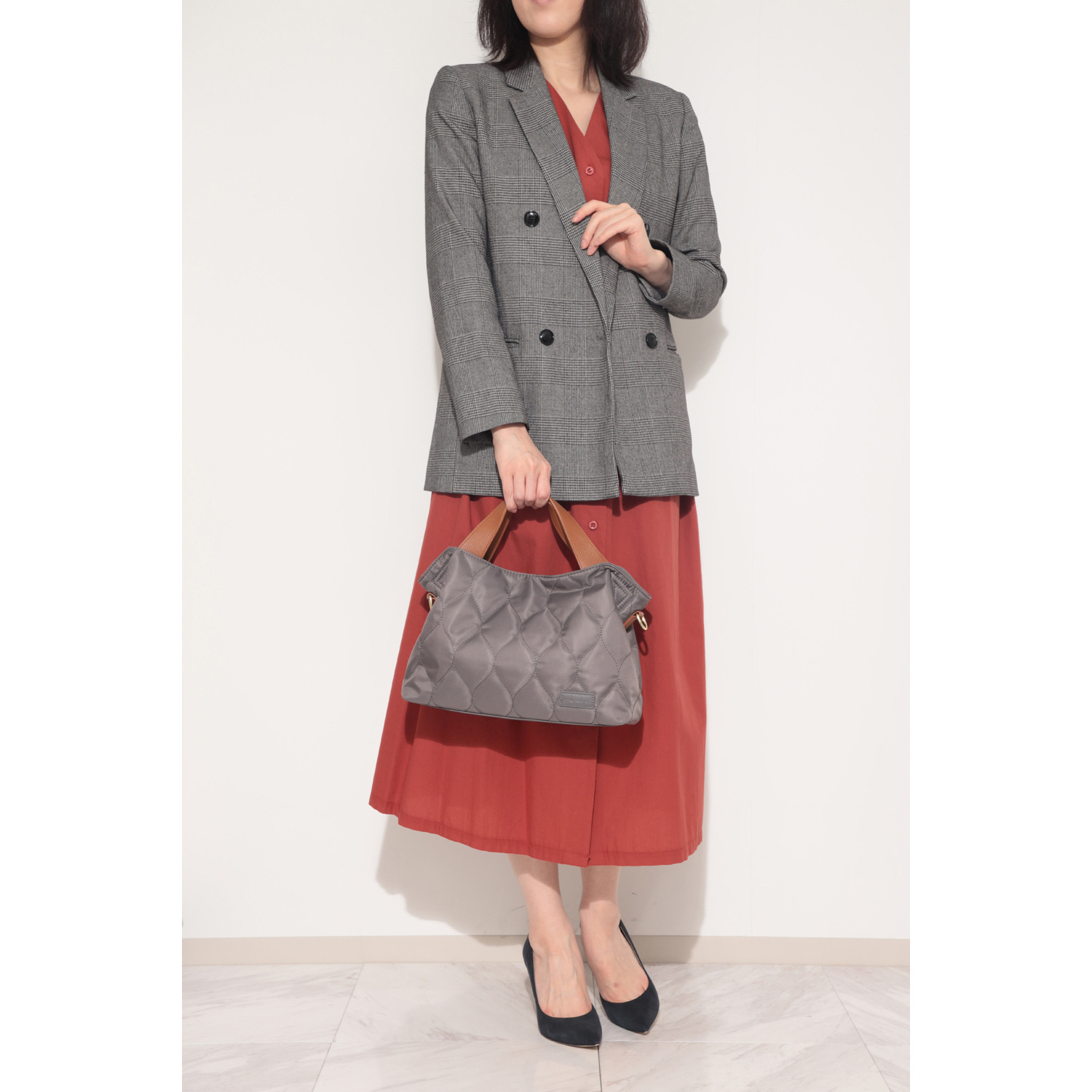 リズデイズ はっ水キルティング ２ウェイハンドバッグ