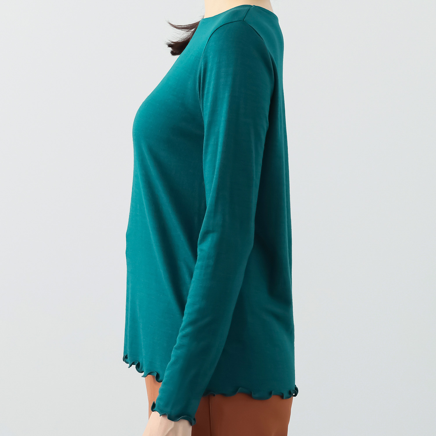 たおやか美 日本製 メリノウール１００％ 柔らかな風合い ウォッシャブル ボートネックプルオーバー