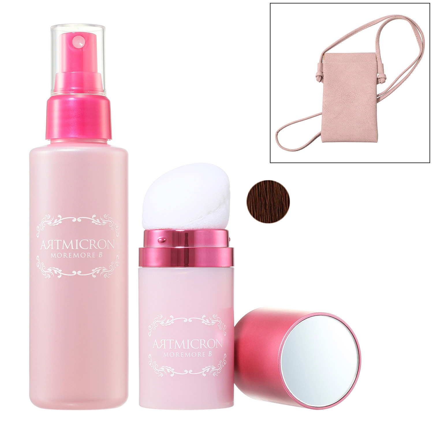 アートネイチャー 瞬間増毛＆白髪隠し！ もっと自然に若々しく アートミクロン モアモアビー　特別セット スマホネックポーチ付