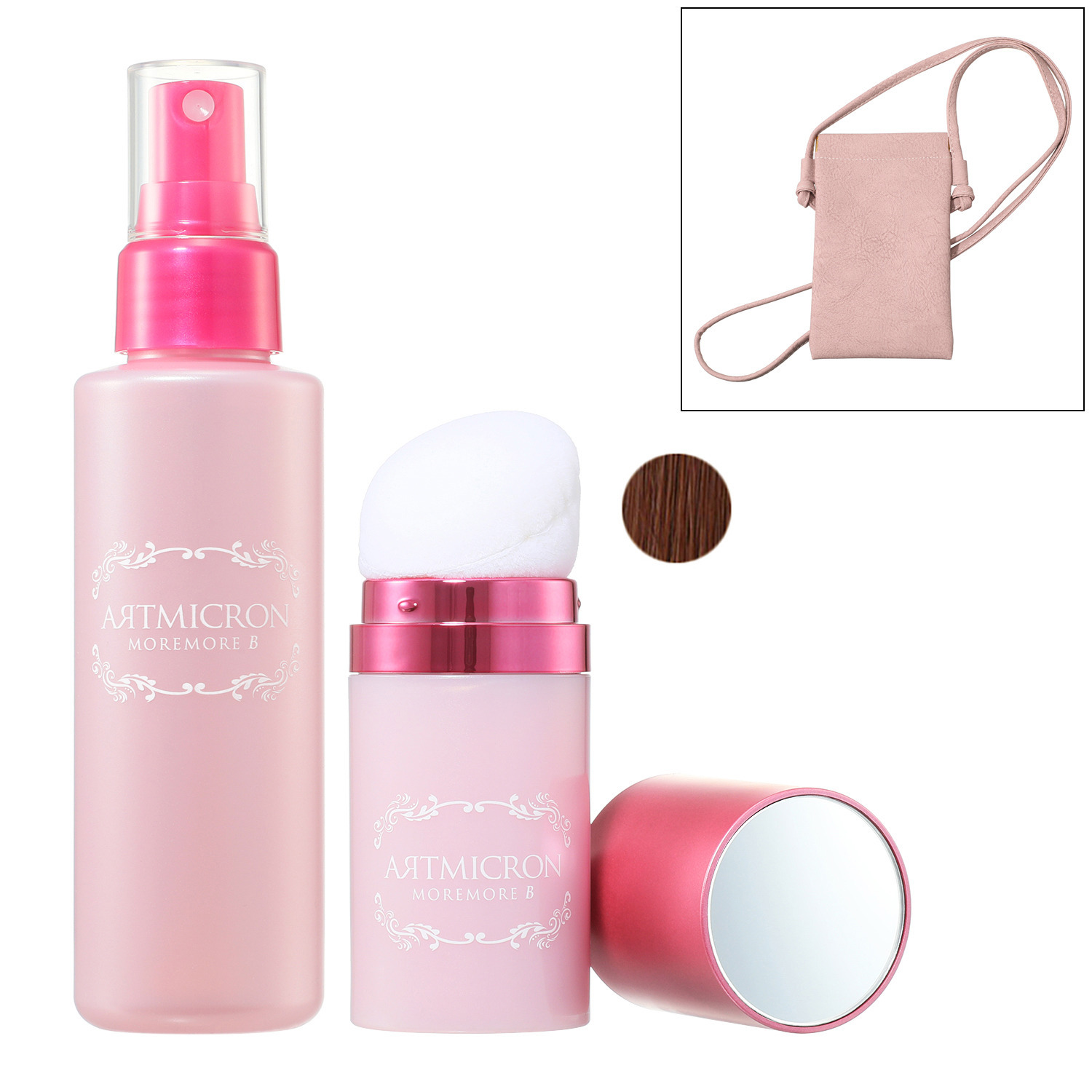 アートネイチャー 瞬間増毛＆白髪隠し！ もっと自然に若々しく アートミクロン モアモアビー　特別セット スマホネックポーチ付