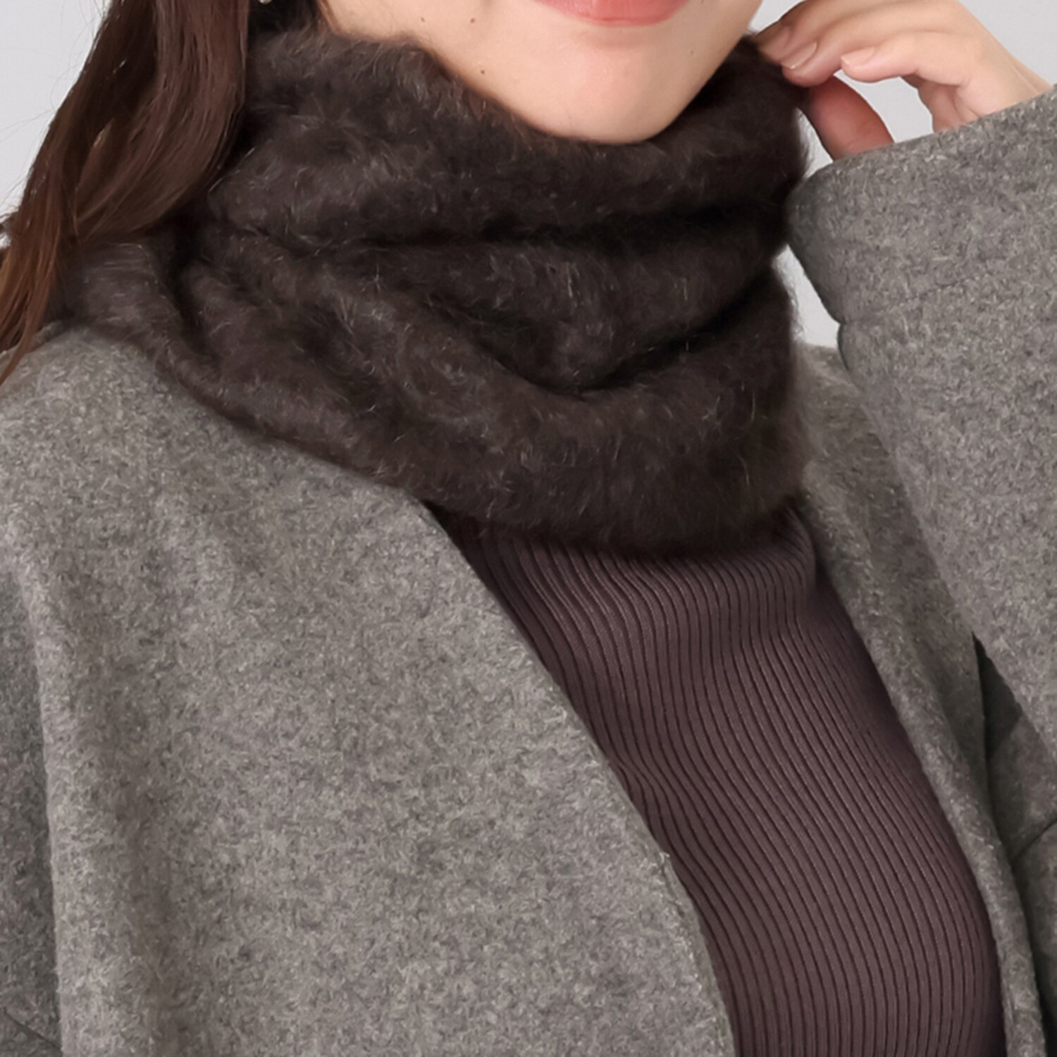 カシミコ カシミヤ１００％ ファー加工 ネックウォーマー