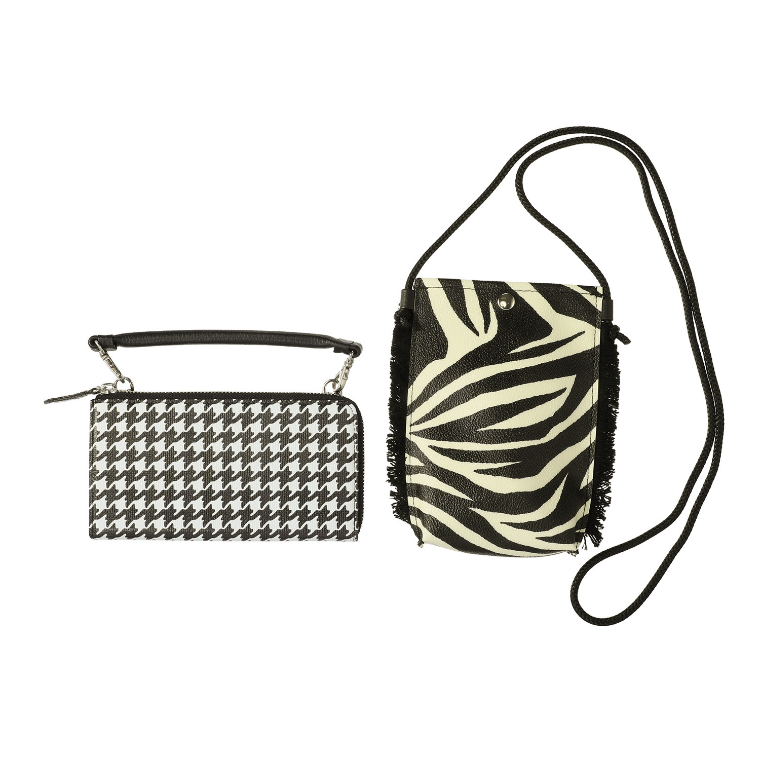 タマミ　ワタナベ 牛革横長ウォレット＆ スマホショルダーバッグ