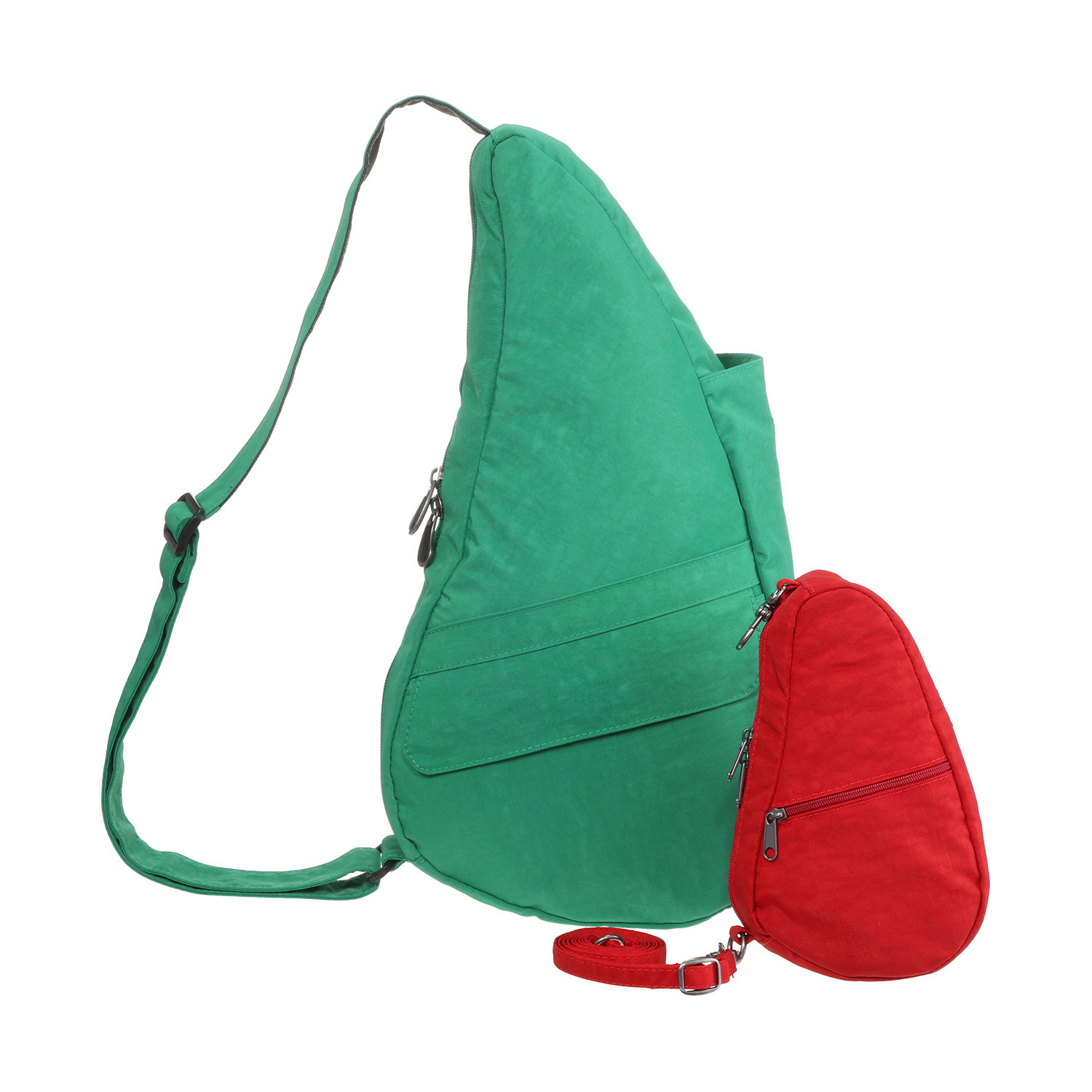 ヘルシーバックバッグ ポーチ付　はっ水 テクスチャードナイロン ボディーバッグ