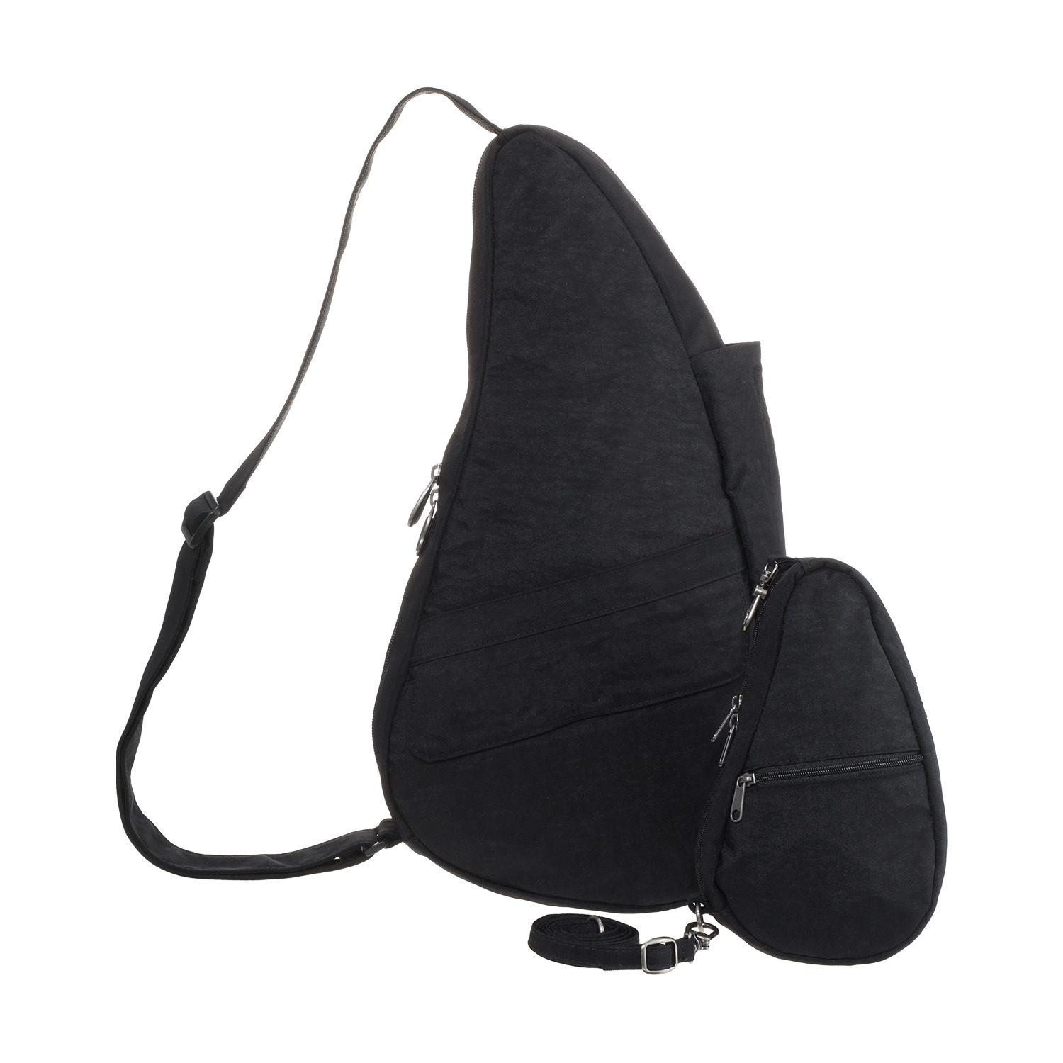 ヘルシーバックバッグ ポーチ付　はっ水 テクスチャードナイロン ボディーバッグ